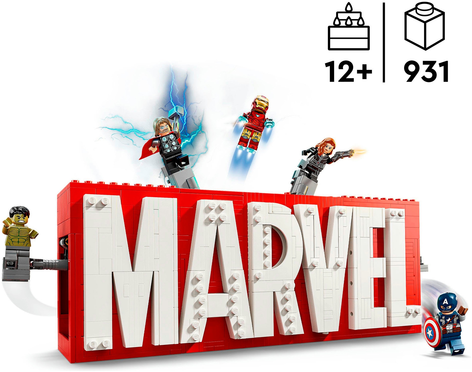 LEGO® Konstruktionsspielsteine »MARVEL Logo & Minifiguren (76313), LEGO Super Heroes« Made in Europe