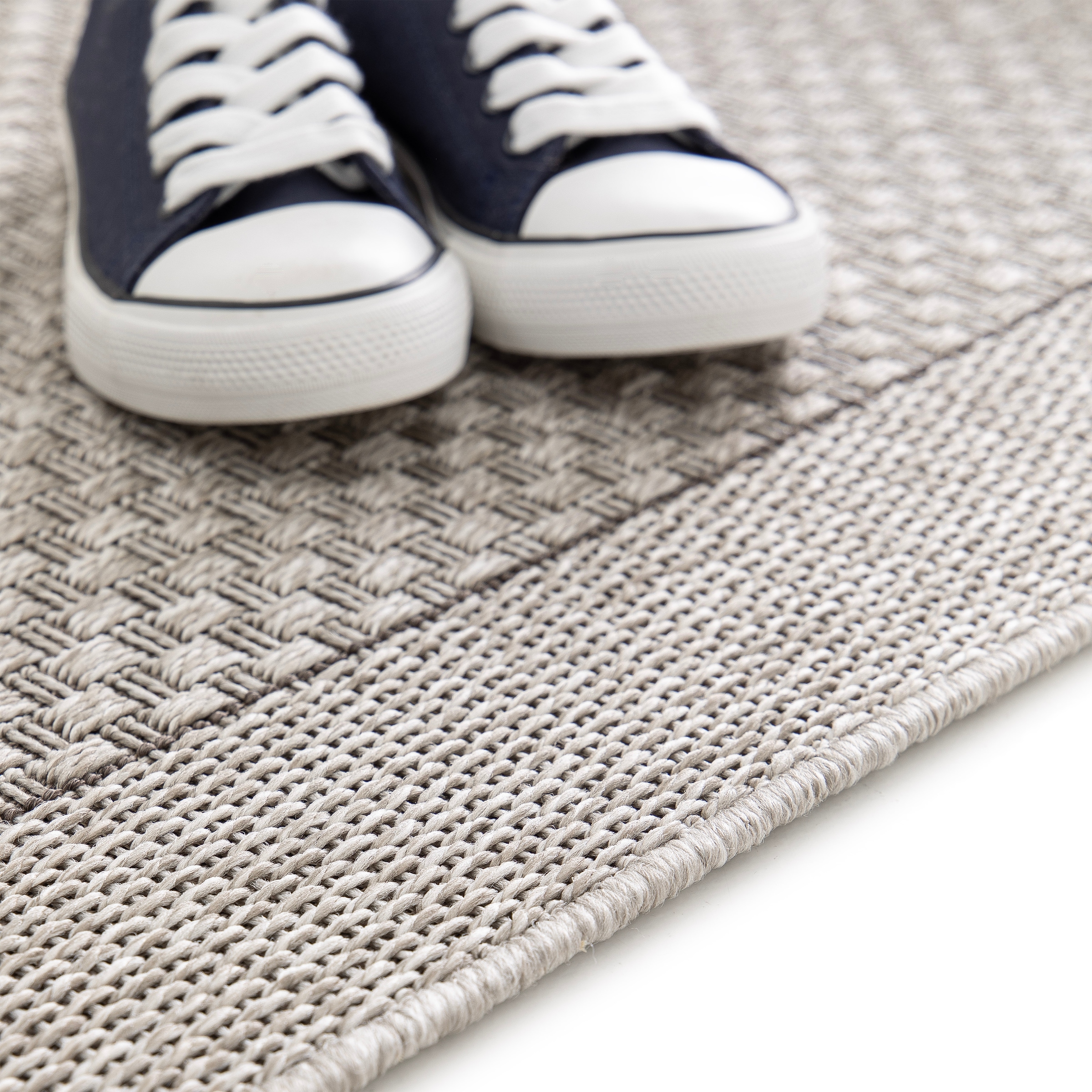 GOODproduct Teppich »Arona, Sisal-Optik mit Bordüre, auch für Balkon und Terrasse« rechteckig 7 mm Höhe In- und Outdoor geeignet, Wetterfest & UV-beständig