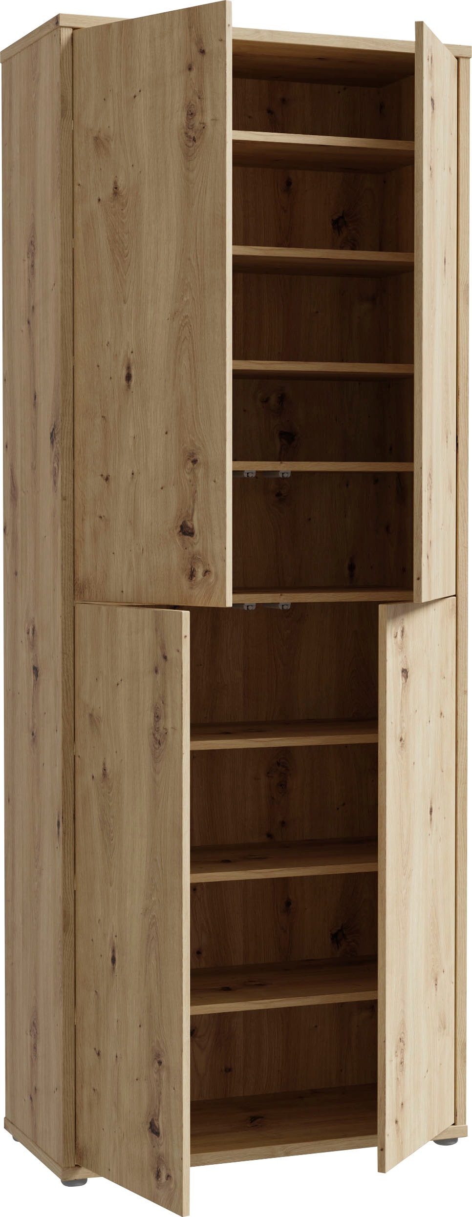 FORTE Schuhschrank »Alice Springs, Schuhschrank, Höhe 191,9 cm, 4 Türen, viel Platz« B/H/T 74,5/191,9/34,9 cm,  Stauraumschrank, Mehrzweckschrank, Breite 74,5 cm, mit 8 Böden