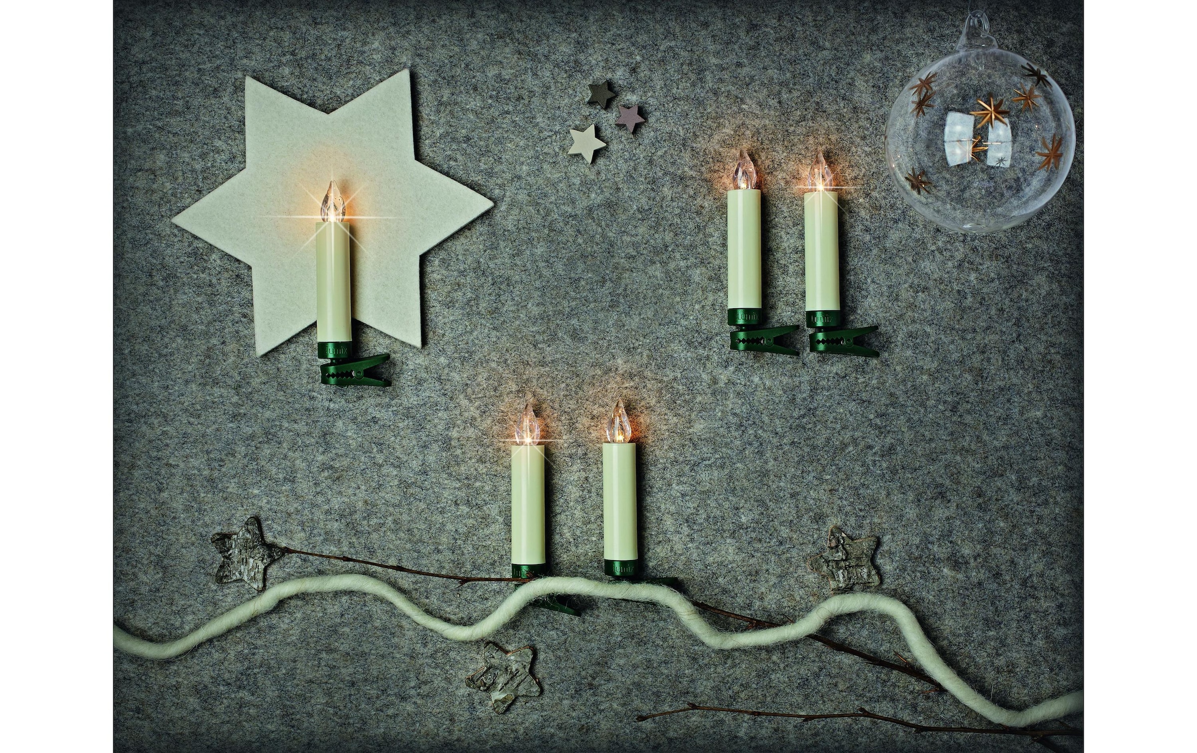 lumix Christbaumkerzen »Baumkerze Superlight Star« 12 Stk.-flammig inklusive Fernbedienung