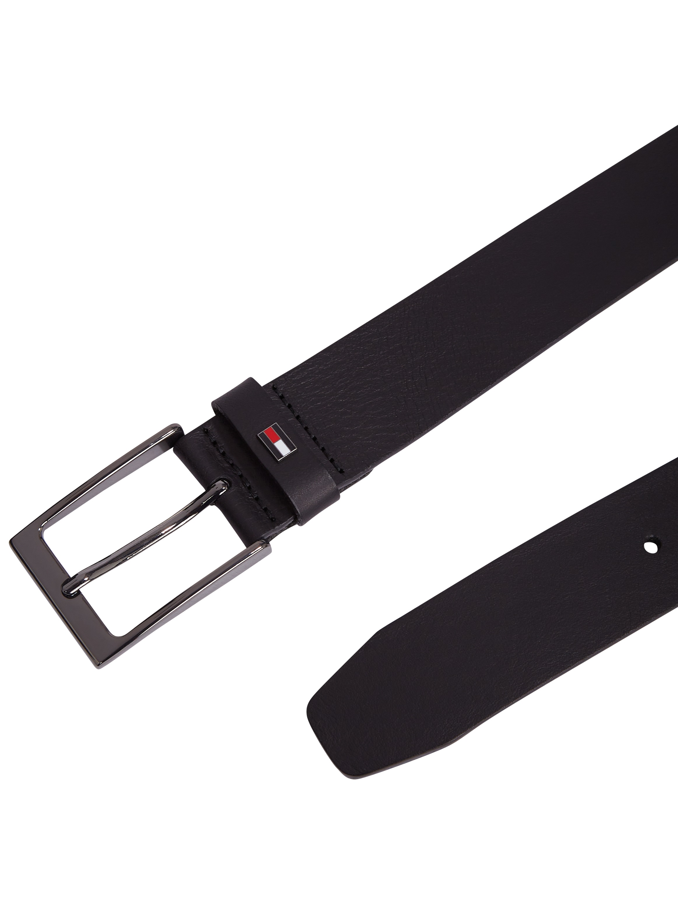 Tommy Hilfiger Ceinture en cuir »LAYTON 3.5 cm breit«, Metallpatch, Einfachdornschliesse