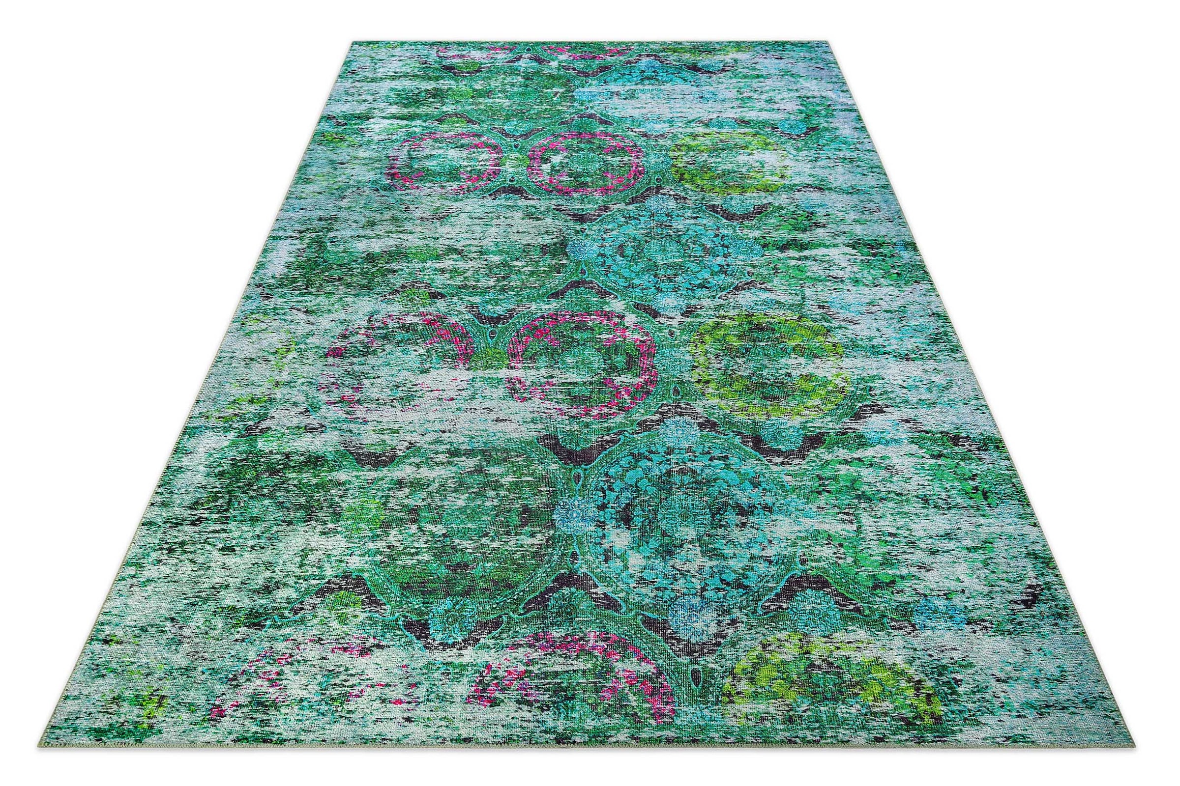 Wecon home Tapis »Focus« Rectangulaire 6 mm Höhe Vintage, Baumwolle, Kurzflor, Wohnzimmer, Schlafzimmer, pflegeleicht
