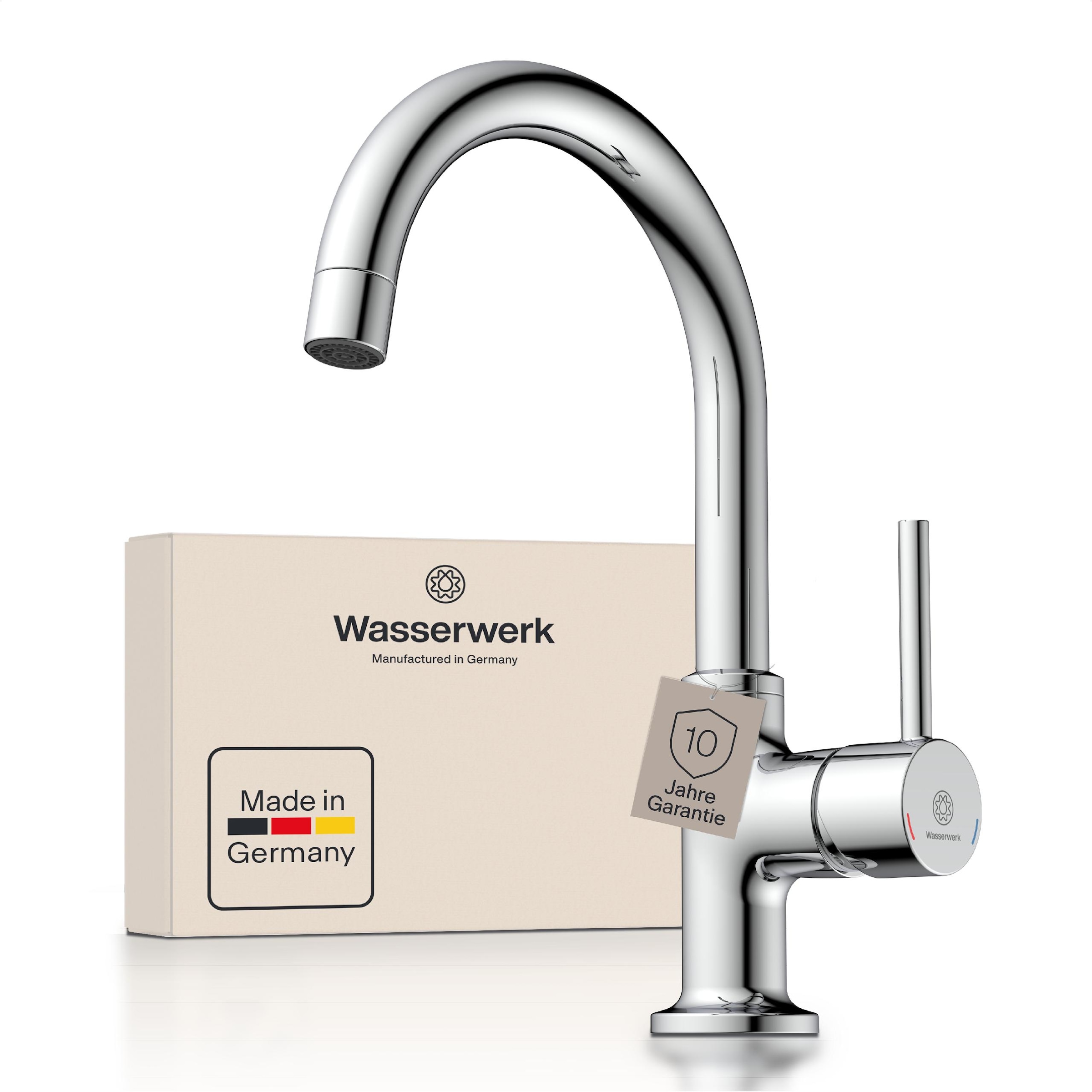 WASSERWERK Robinet de lavabo »WT 14« incl. popup, pivotant à 360°, silencieux, économique en eau