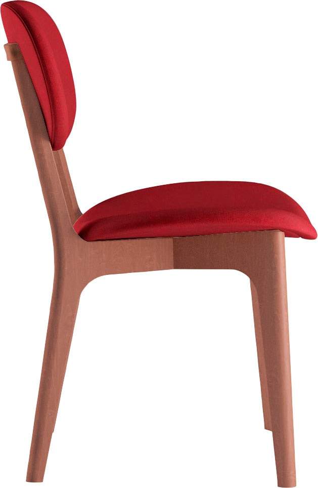 Home affaire Chaise »COZY Made in Italy« (Ensemble) 2 cuisGestell in Buche, Kirsch- oder Nussbaum, Massivholz, Design Stuhl