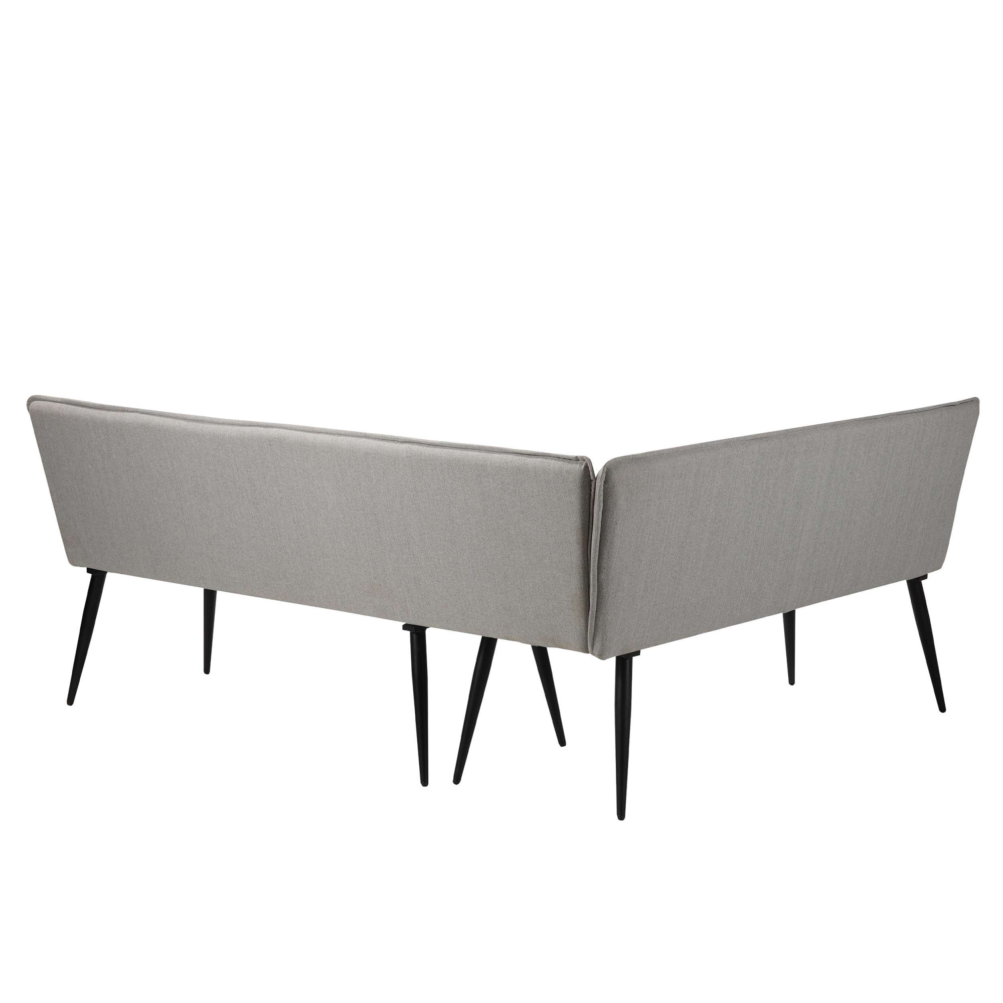 GOODproduct Banc de salle à manger »Ianna« schwarze Metallbeine, pflegeleichtem Webstoff Bezug, Breite 193 cm