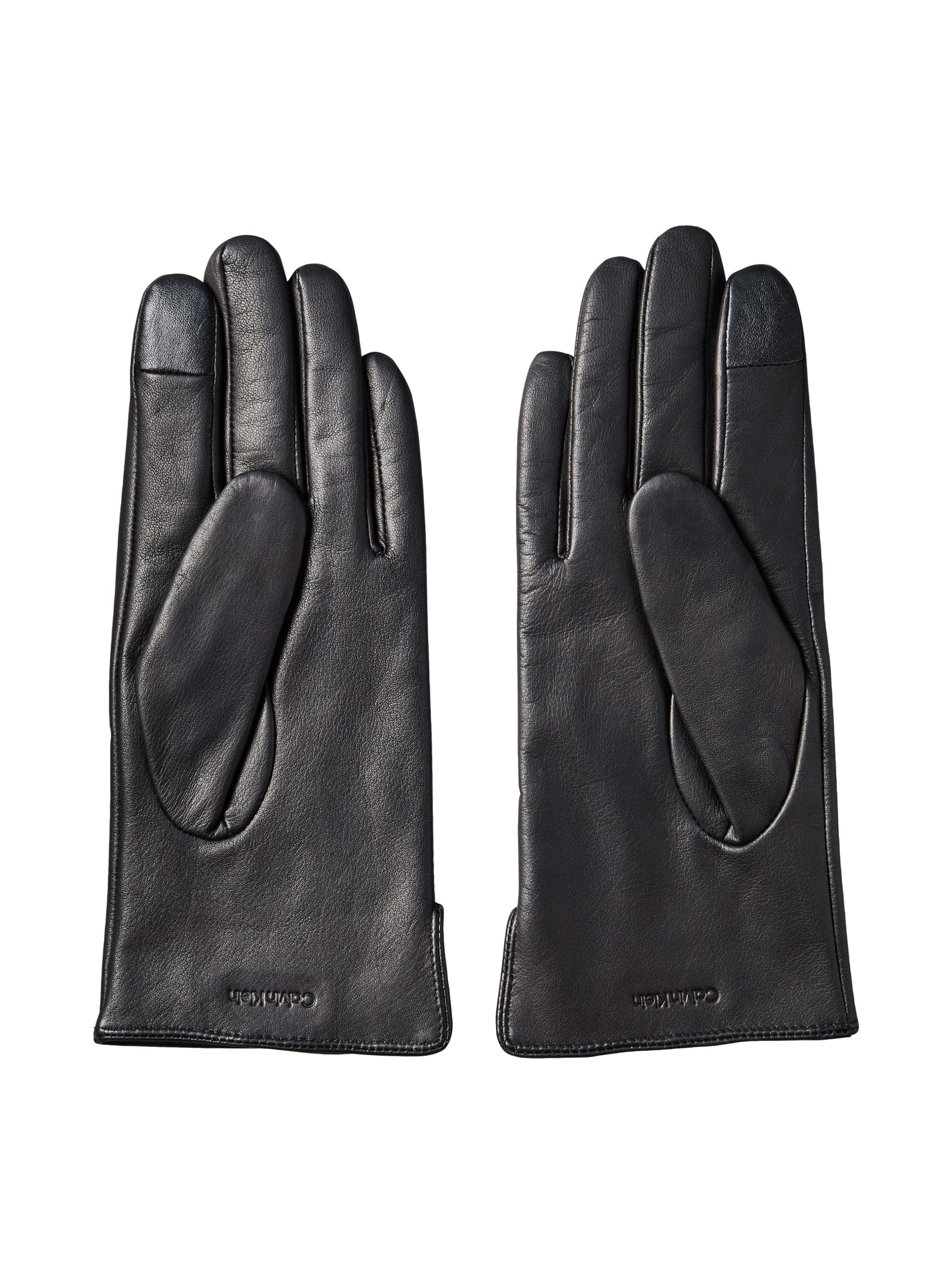 Calvin Klein Gants en cuir »METAL CK LEATHER GLOVES« en cuir nappa de mouton
