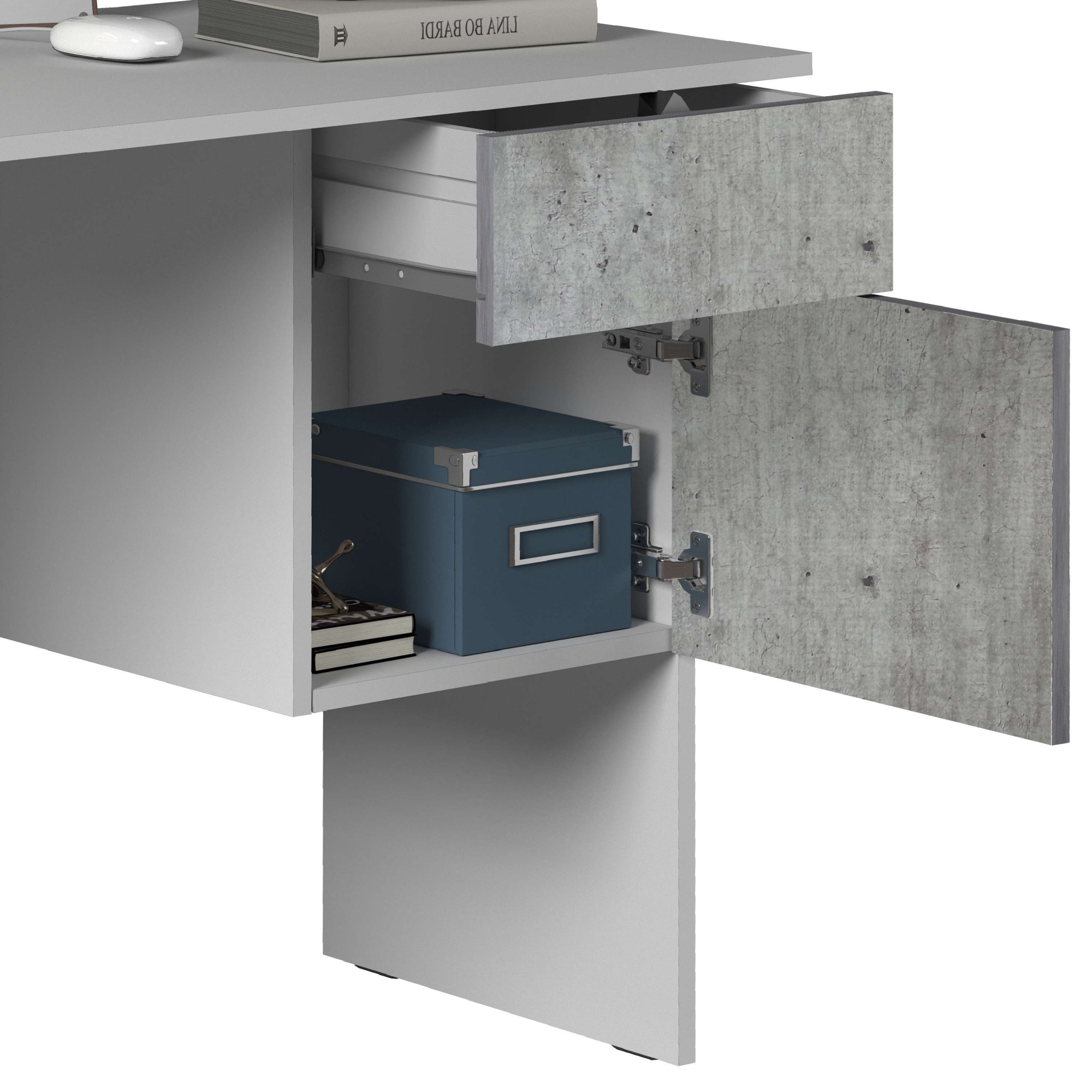 Home affaire Schreibtisch »Coro, kleiner Computertisch, Bürotisch« mit 1 Tür & 1 Schublade, Breite 110 cm, Made in Italy