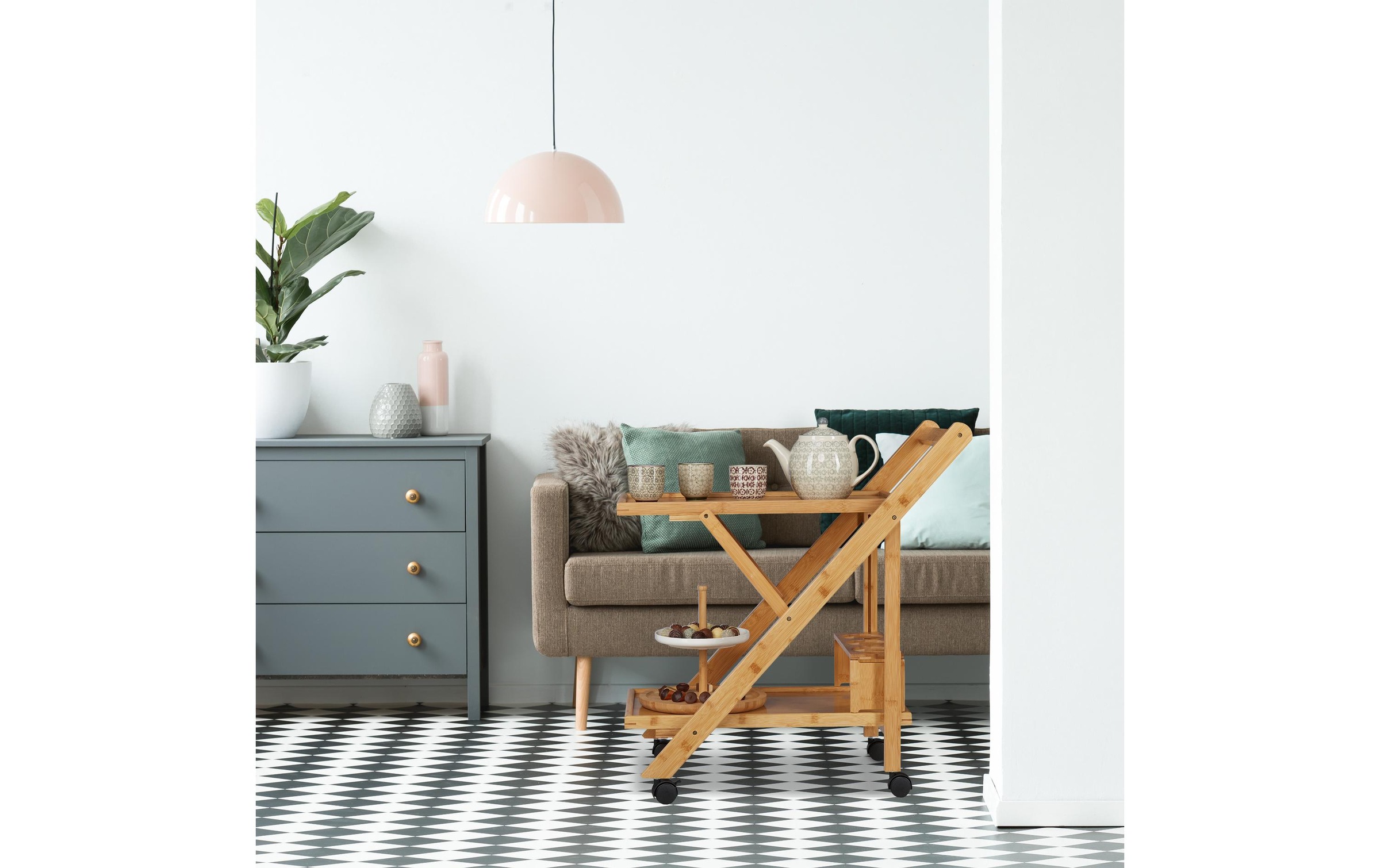 relaxdays Servierwagen »klappbar mit 2 Ablagen 70 x 40.5 x 65 cm«