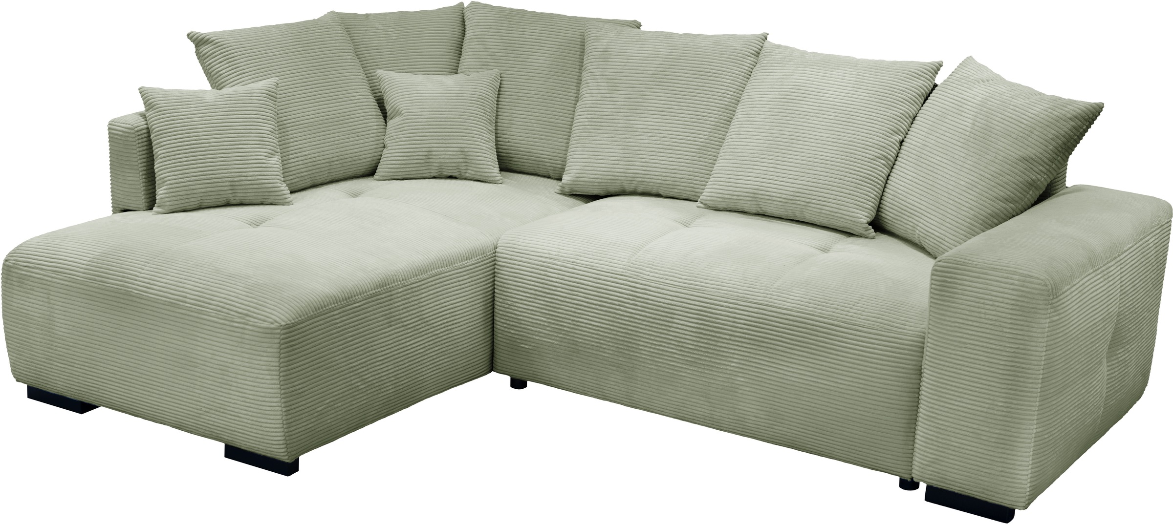 exxpo - sofa fashion Ecksofa »Arpino, elegant & bequem, Ottomane beidseitig montierbar, L-Form« Breite 243cm, komfortable Wellenunterfederung,  moderner Cord Bezug