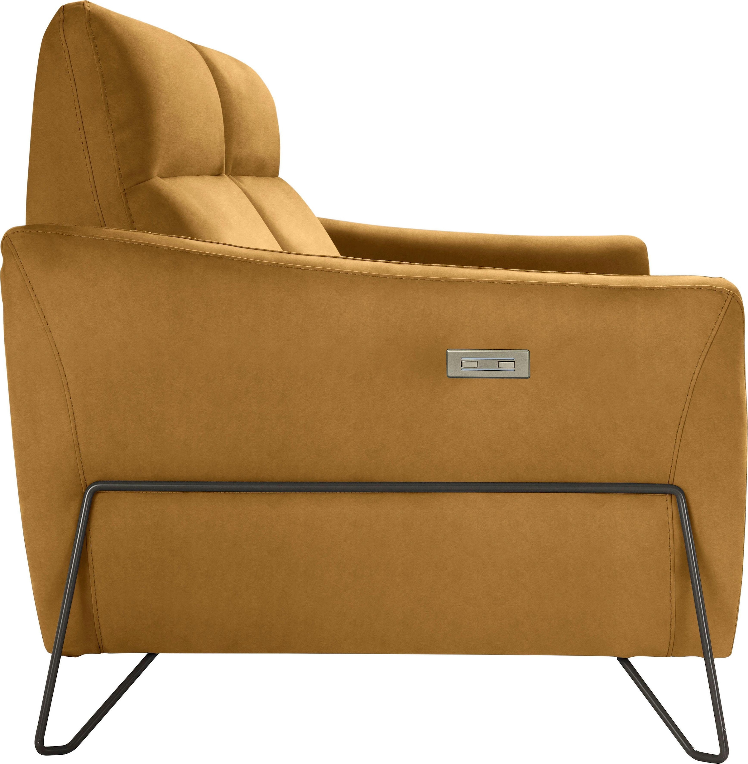 Egoitaliano 2-places »Gaia, modern, elegant und super komfortabel mit hoher Rückenlehne« erstklassiger Sitzkomfort, Inkl. 2 Relaxfunktionen, mit Designfuss