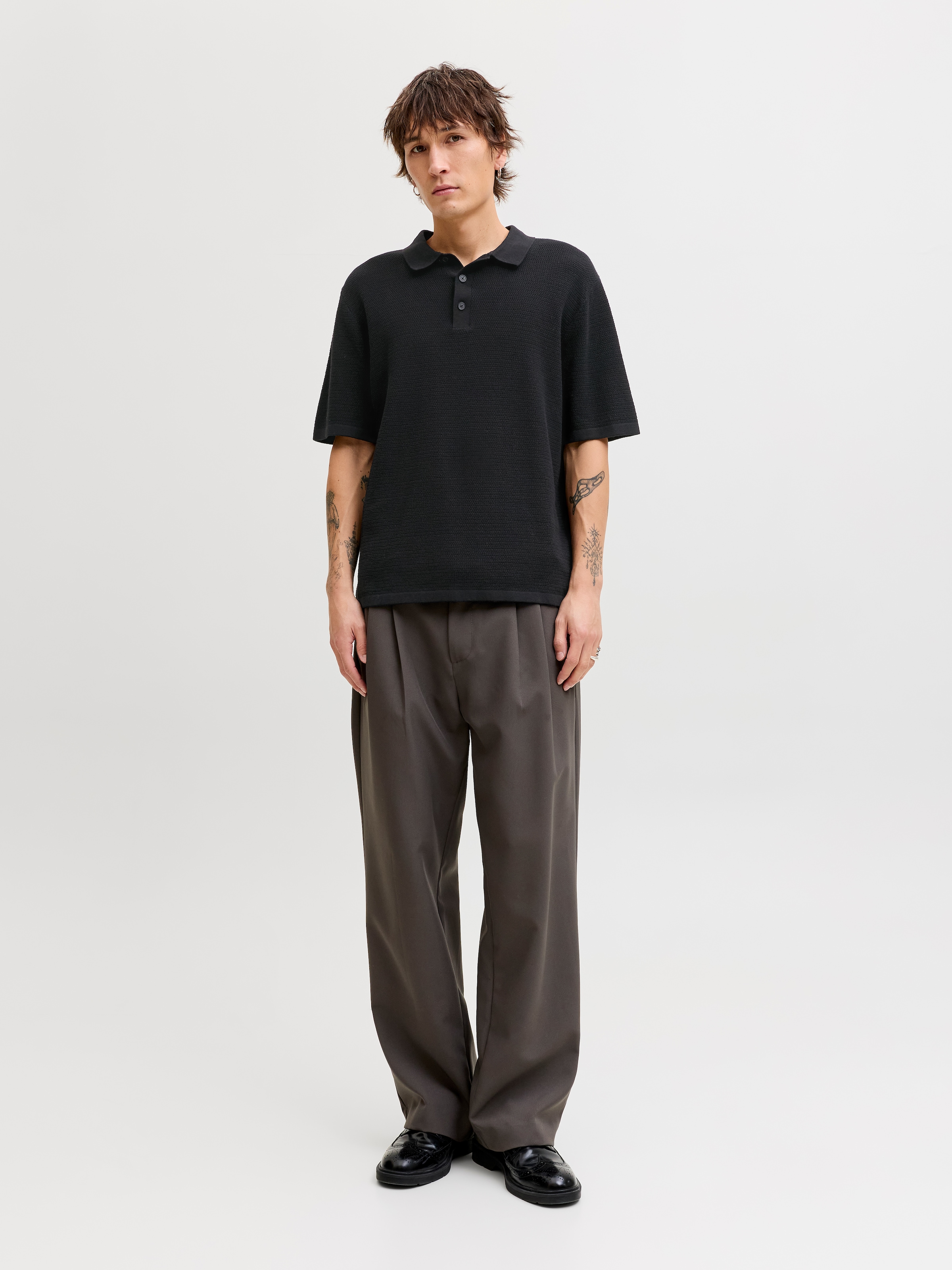 Jack & Jones Pull à manches courtes »JJEGEORGE KNIT POLO SS SN« mit Polo Kragen