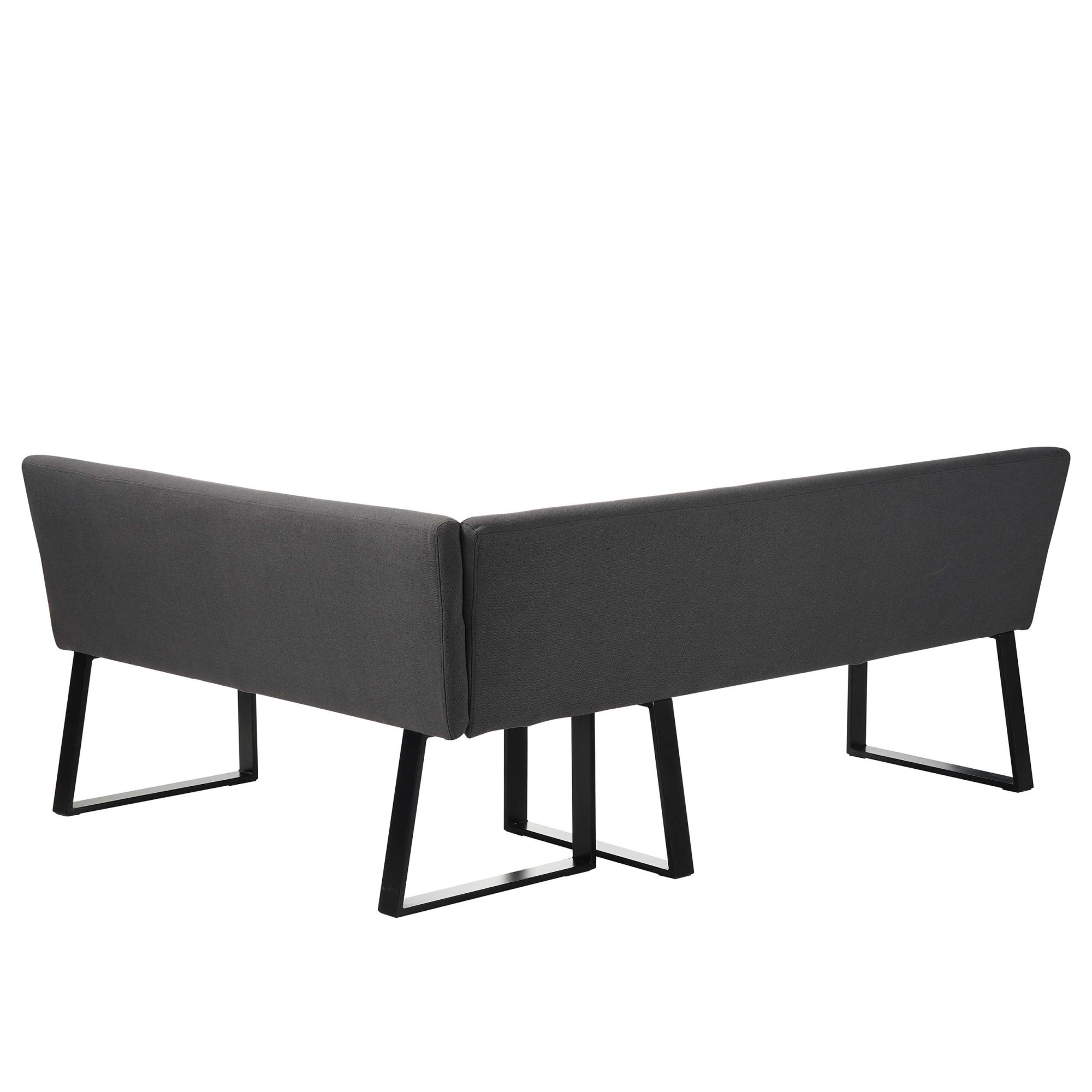 GOODproduct Banc de salle à manger »Ivanna« schwarzes Metallgestell, Webstoff Bezug, Breite 193/152