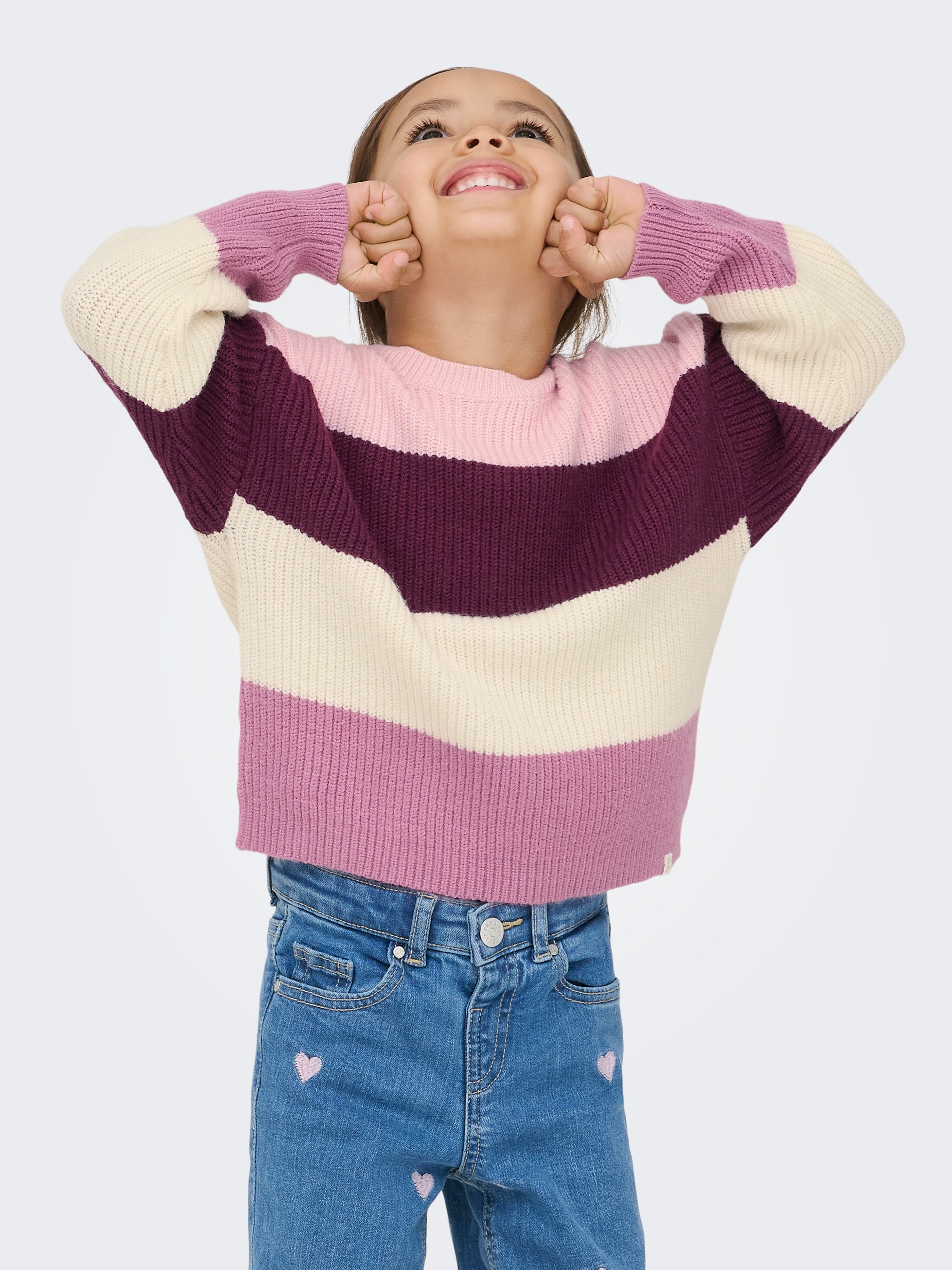 KIDS ONLY Pull en tricot »KMGSANDY L/S STRIPE PULLOVER KNT NOOS« mélange viscose, coupe régulière