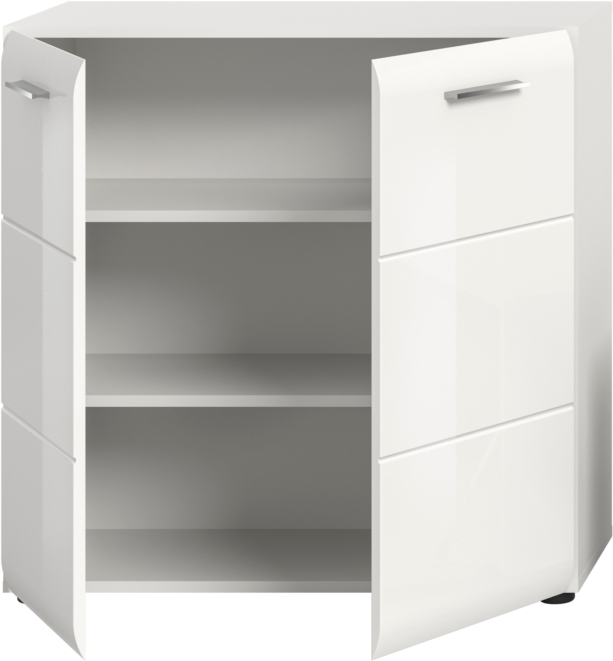 Home affaire Commode »FLORENZ, hochwertige MDF-Front,Rillenfräsung, 2 Türen, 3 Fächer« 1 cuis tlg. Kommode, Anrichte, Wohnzimmerschrank