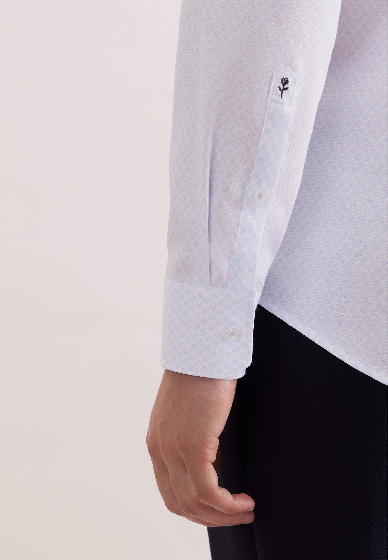 seidensticker Businesshemd »Schwarze Rose« Shaped 1/1 Kentkragen Druck