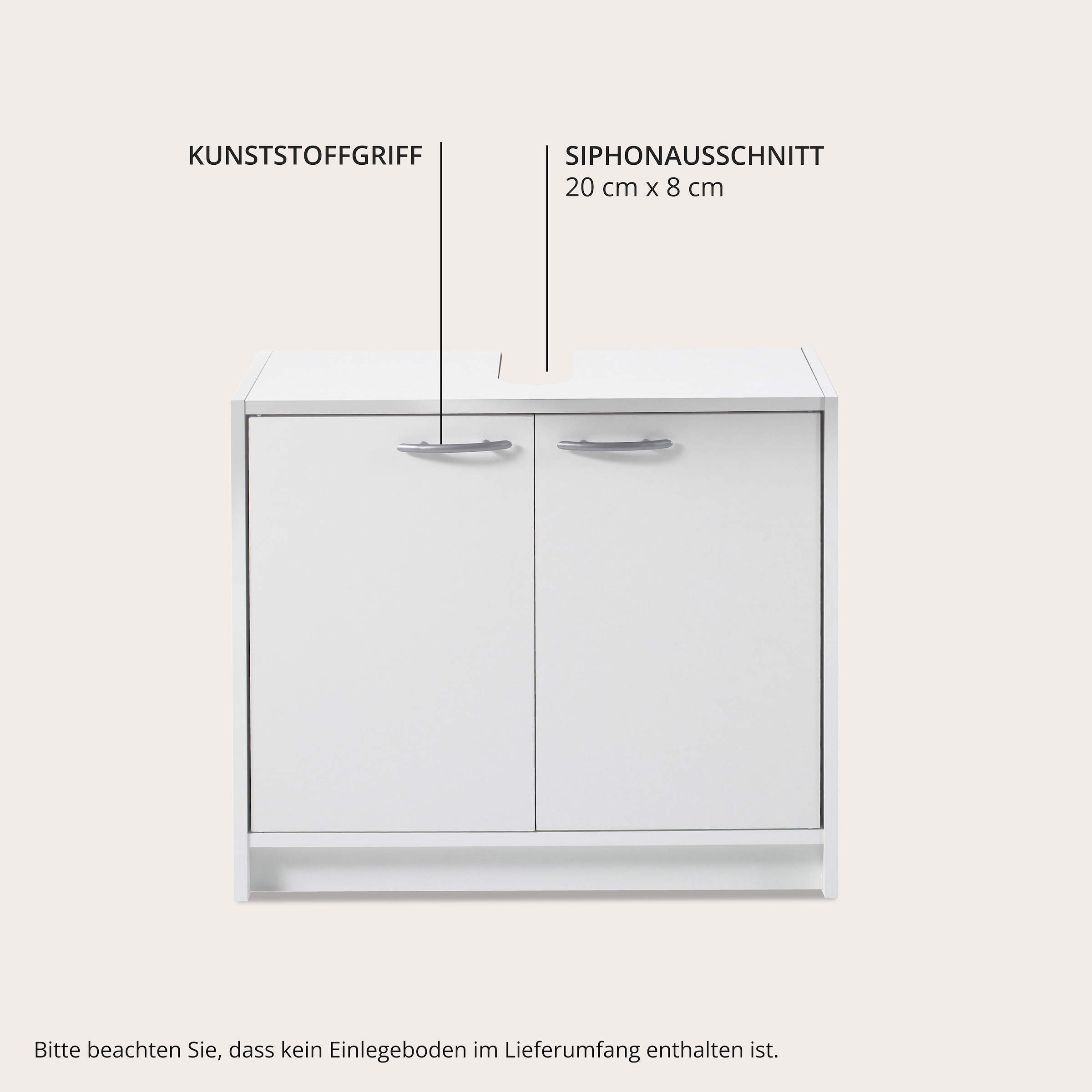 BASIC by Balculina Waschbeckenunterschrank »Smash, Breite 63 cm« 1 Stk. tlg. mit 2 Türen
