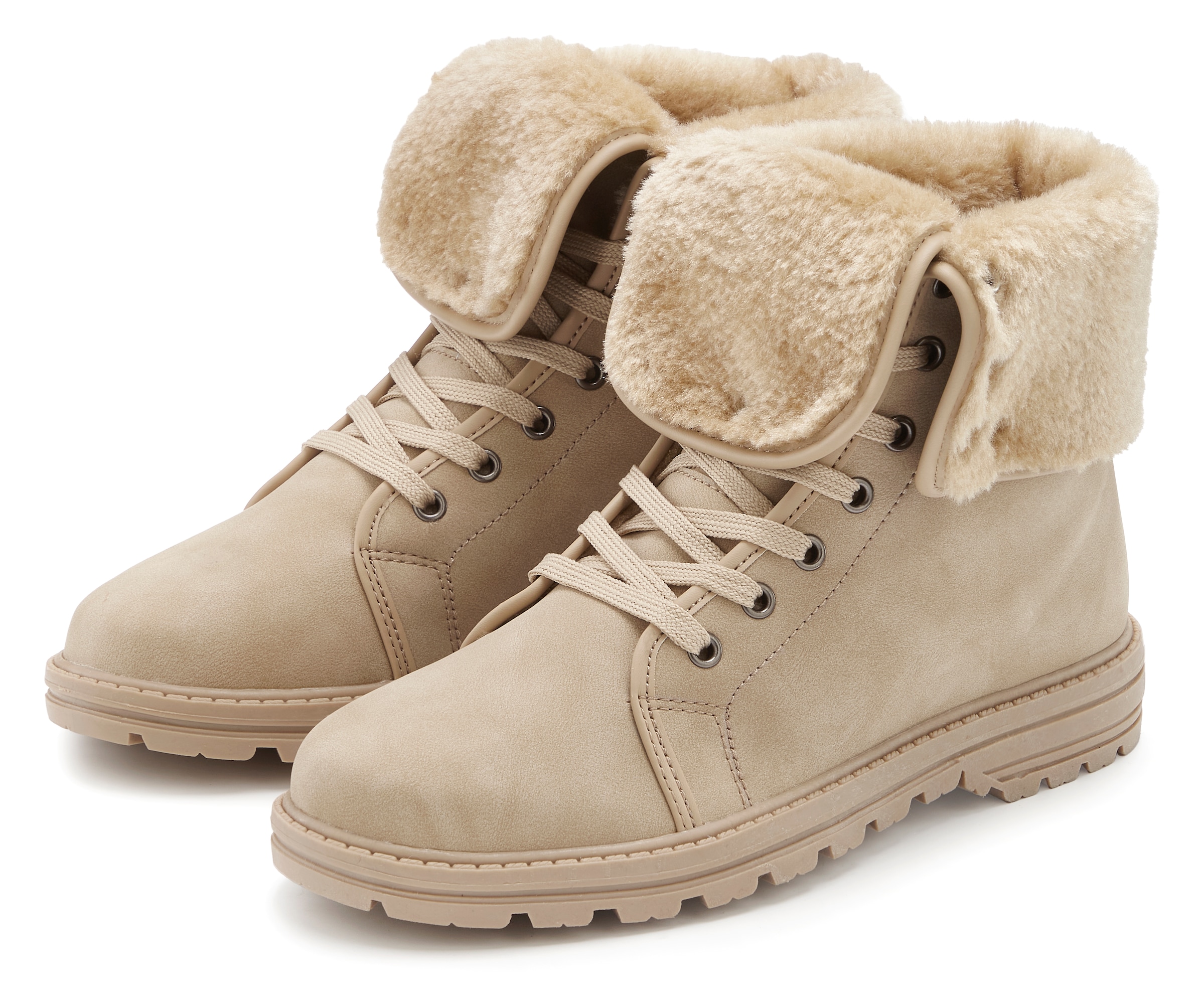 LASCANA Bottines »Boots, Stiefel,«  avec application en fausse fourrure VEGAN