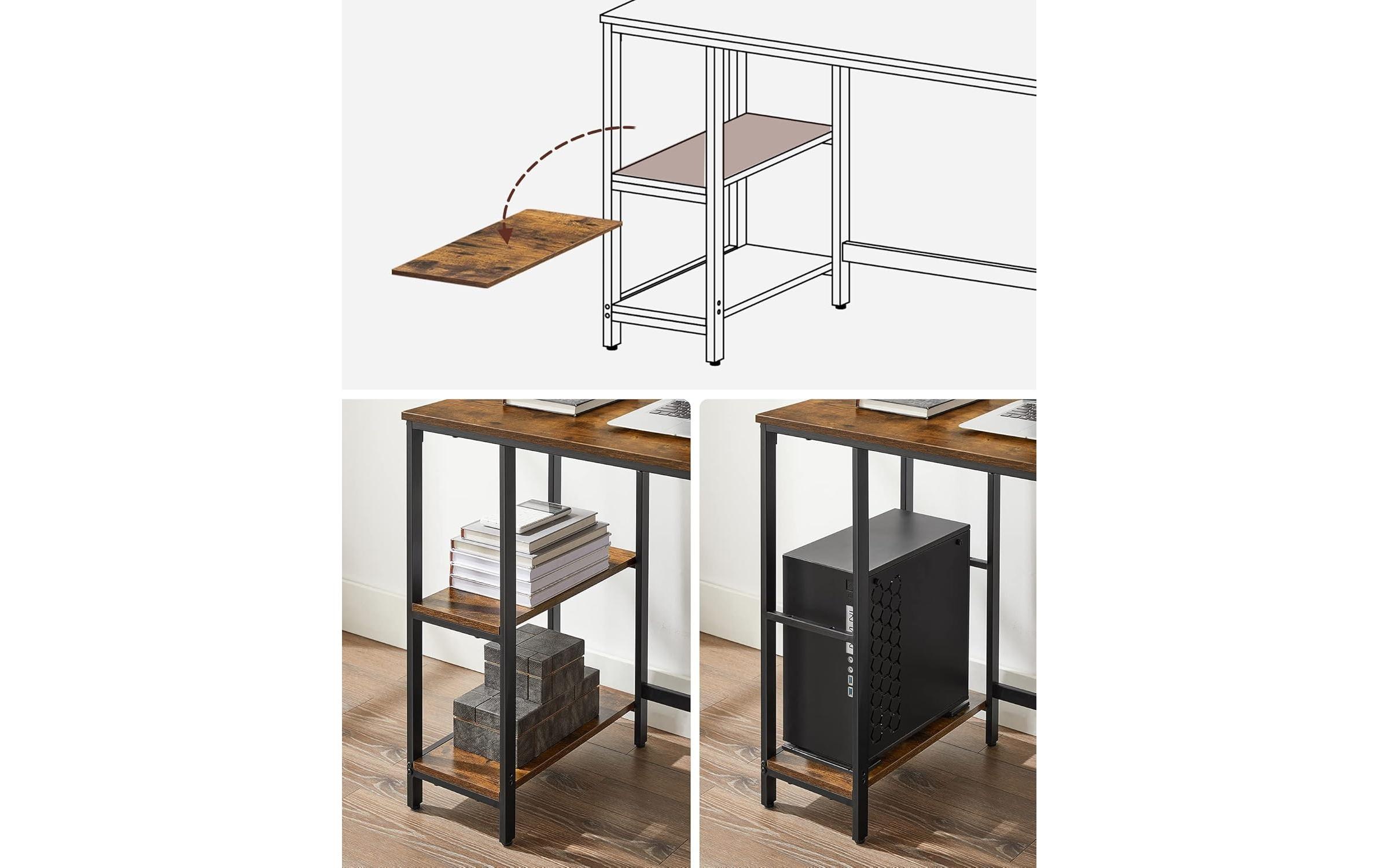 VASAGLE Schreibtisch »Braun/Schwarz 100 x 50 cm«