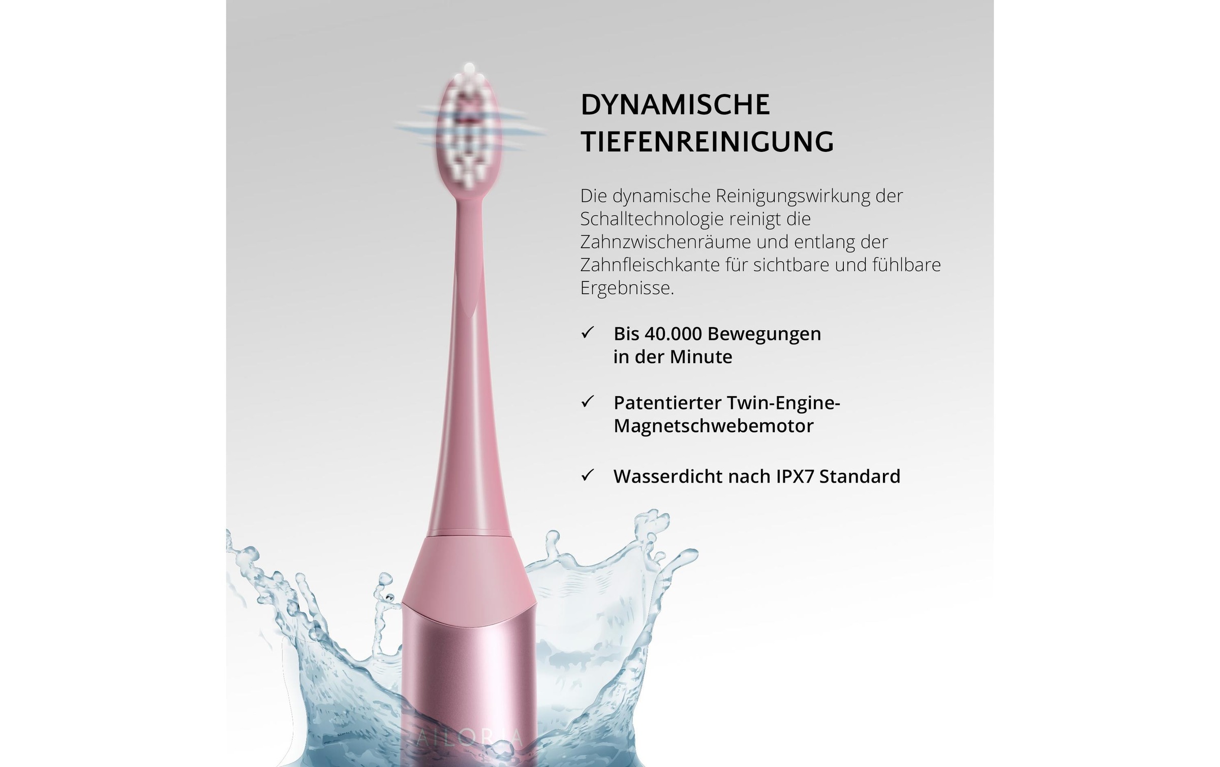 AILORIA Brosse à dents électrique »Schallzahnbürste Shine Bright Set« Schallzahnbürste Sommer-Edition mit Etui