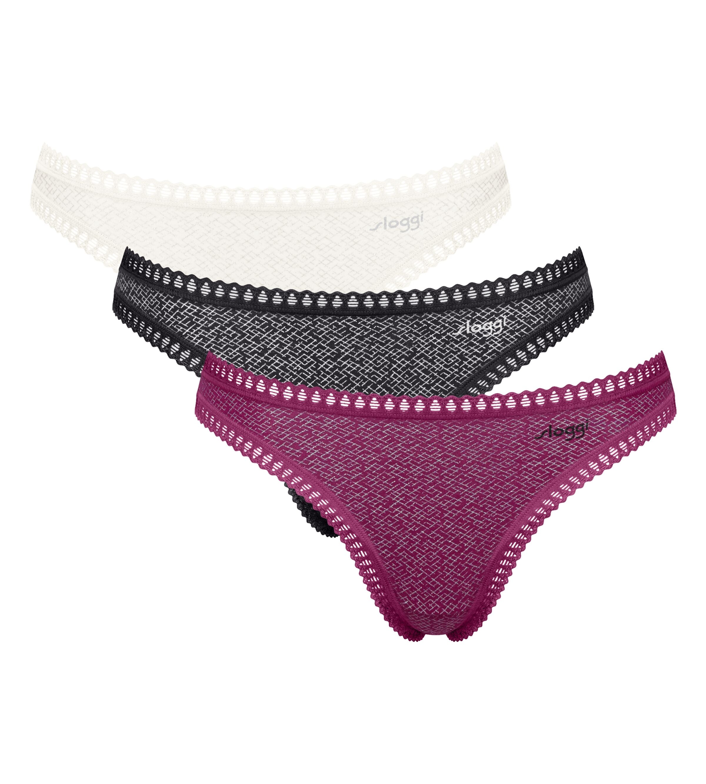 sloggi String »GO Crush« détails en dentelle extensible, multipack, mélange coton, confortable