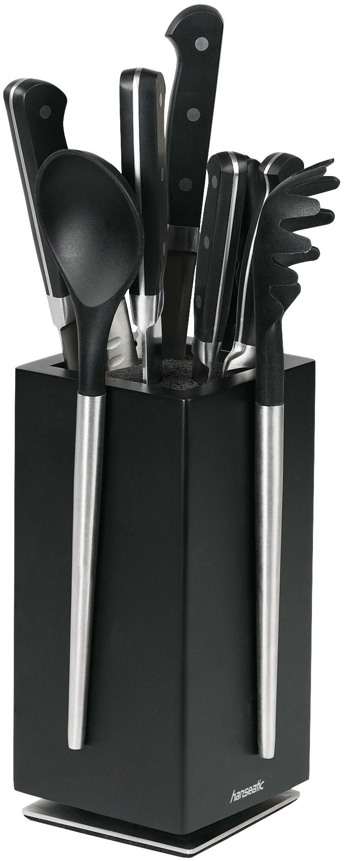 Hanseatic Bloc à couteaux magnétique »hanseatic PREMIUM, aus Holz, Messerblock Set, 6-tlg.« 6 pièces elegantes Design, herausnehmbarer Borsteneinsatz, 360-Grad-drehbar