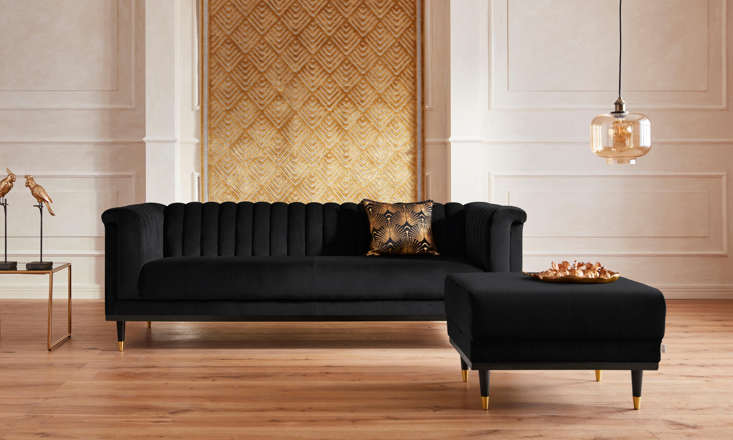 Home affaire Tabouret »Chamby« mit Holzrahmen unten