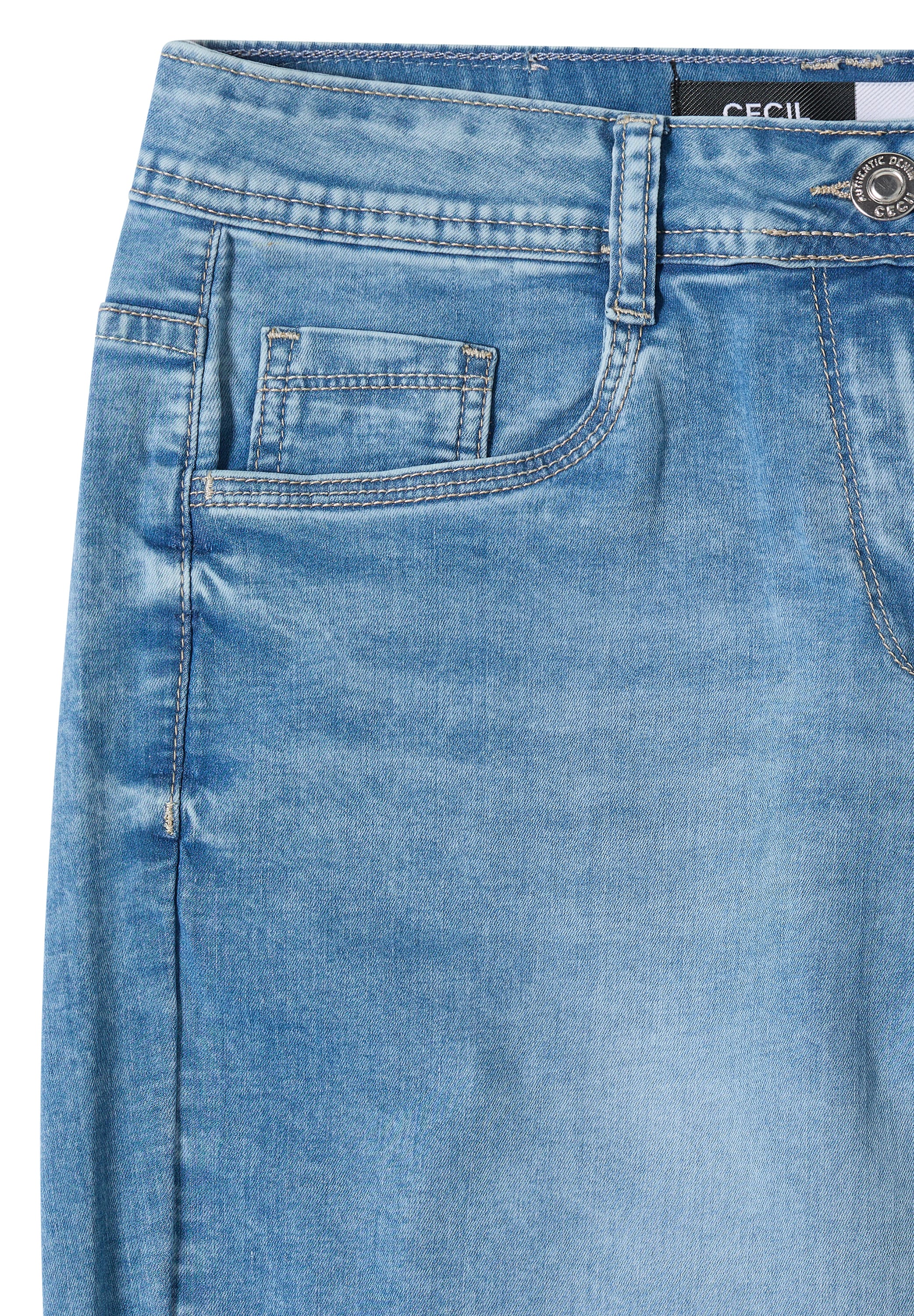 Cecil Jeans 3/4 »Style Neele« Loose fit avec taille haute et coupe ample aux jambes