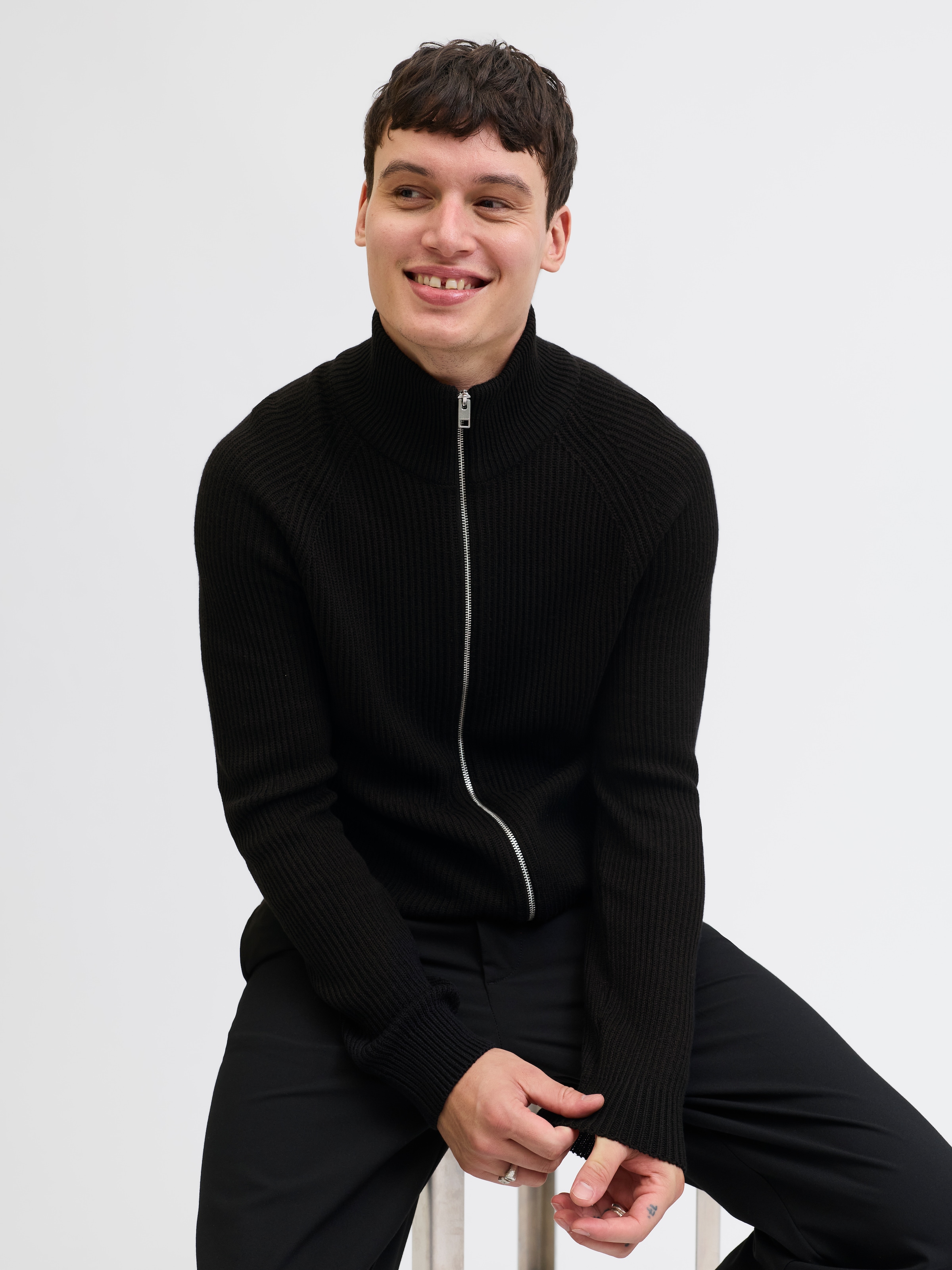 Jack & Jones Strickjacke »JJPANNEL KNIT ZIP CARDIGAN AW25«