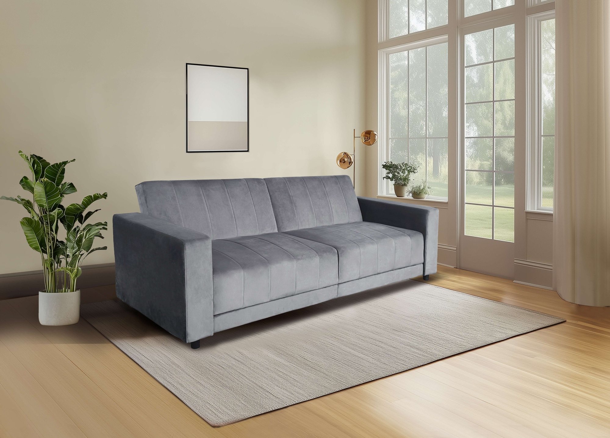 Dorel Home 3-places »Allie II Schlafsofa 225 cm« Bett-Funktion (108/190cm), Rückenlehne 2-teilig, mit Steppung