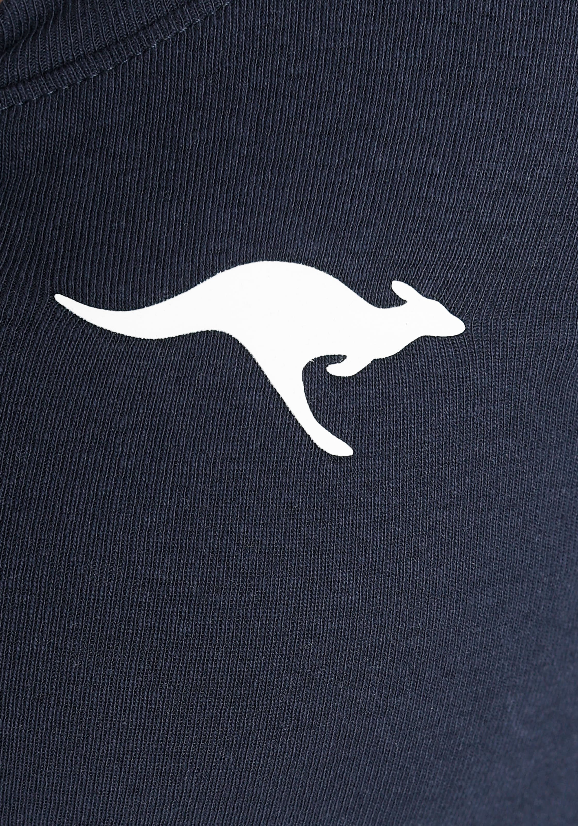 KangaROOS T-shirt à manches longues coupe ajustée, longueur hanches, en tissu côtelé