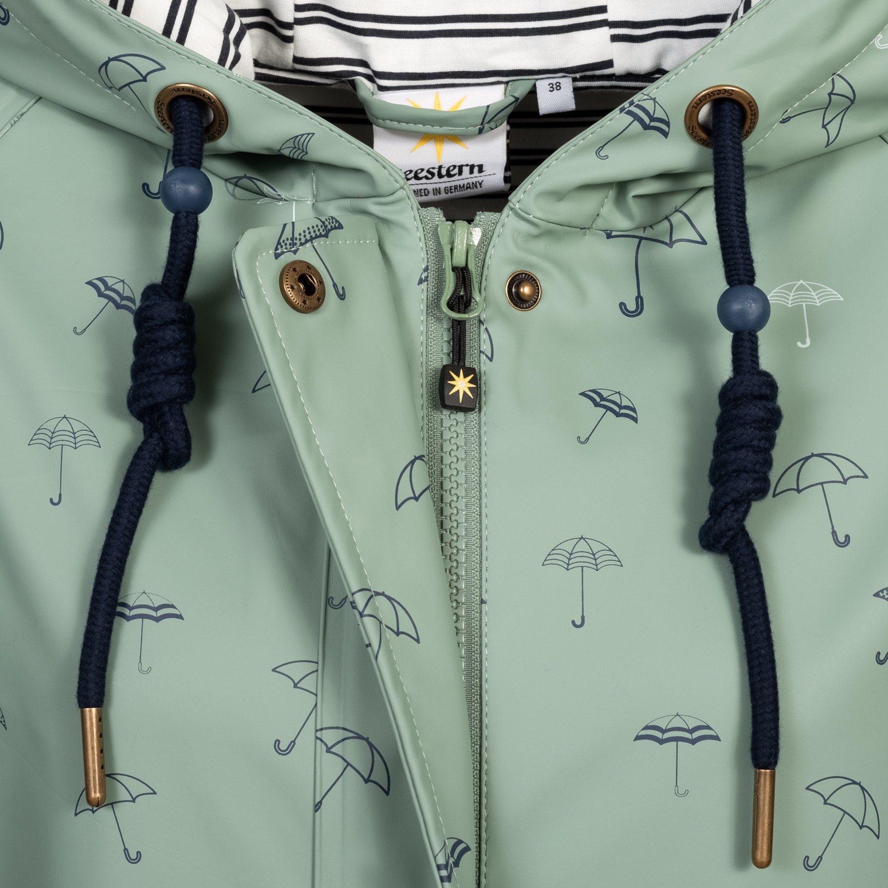 ankerglut Veste de pluie »Friesennerz #ankerglutbucht Regenmantel, Longjacket« avec capuche également disponible en grandes tailles