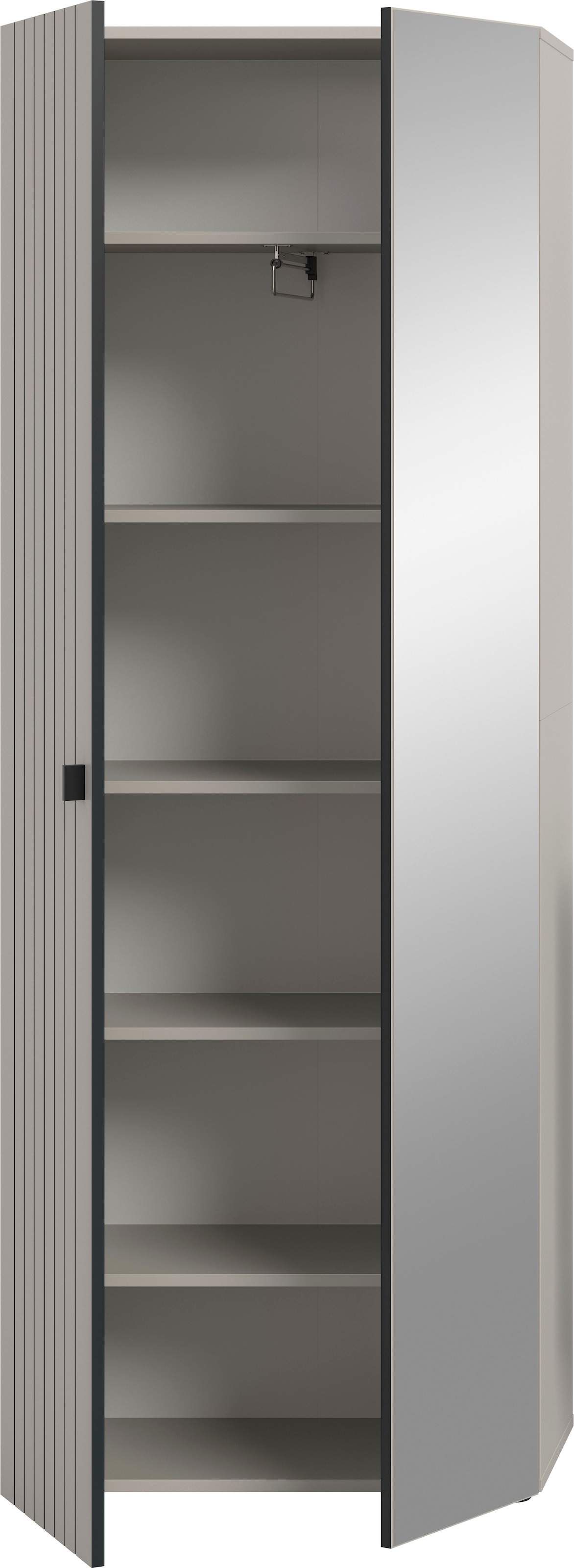 Home affaire Armoire vestiaire »TATIO, Höhe 192 cm, Rillenoptik, Spiegeltür« 1 cuis tlg. Garderobenschrank, Flurschrank, Dielenschrank
