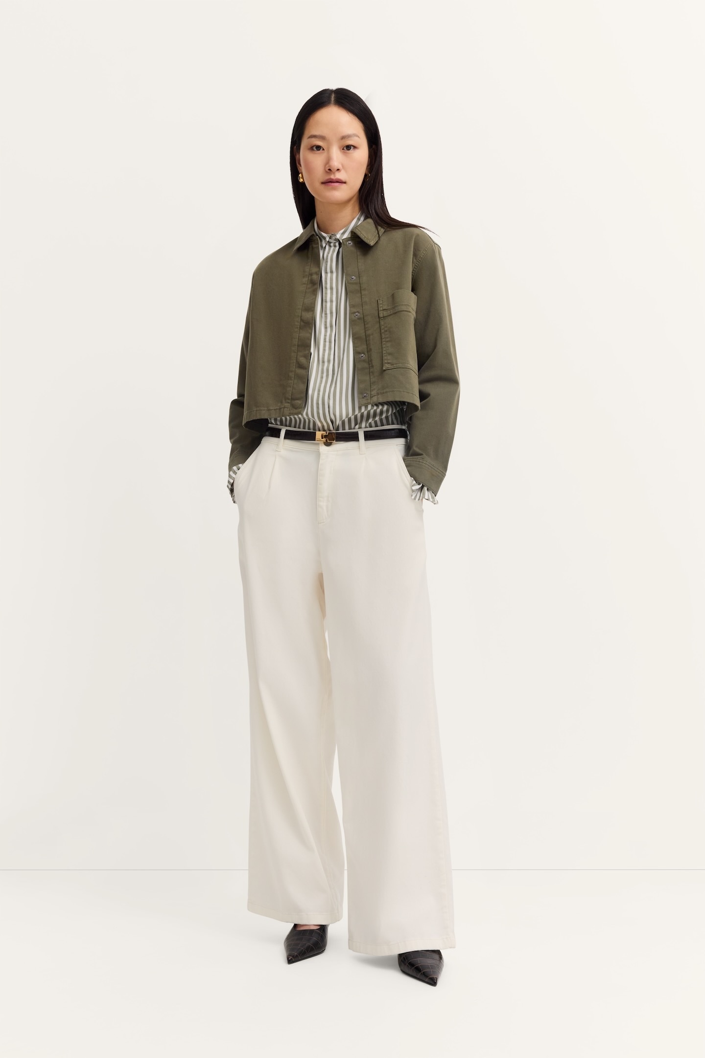 bugatti Veste en jean »Hemdkragen« mit verdeckter Knopfleiste