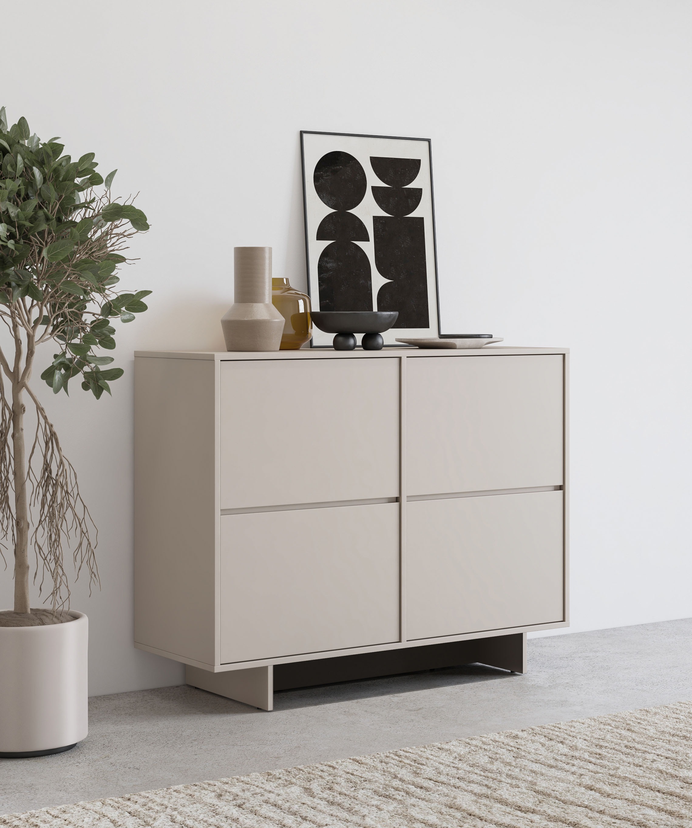 GOODproduct Buffet »Tatami, Stilvolle, moderne grifflose Kommode 2 Türen, Breite 111cm« Anrichte mit viel Stauraum, Böden verstellbar, push-to-open-Funktion