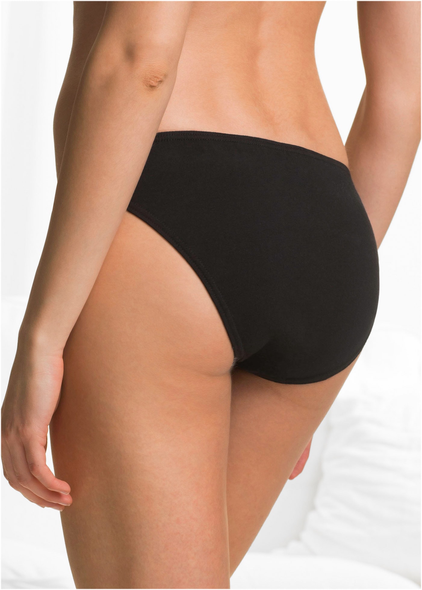 bonprix Slip Packung, 8 Stk. klassische Passform, einfarbig, aus Baumwolle, im 8er Pack