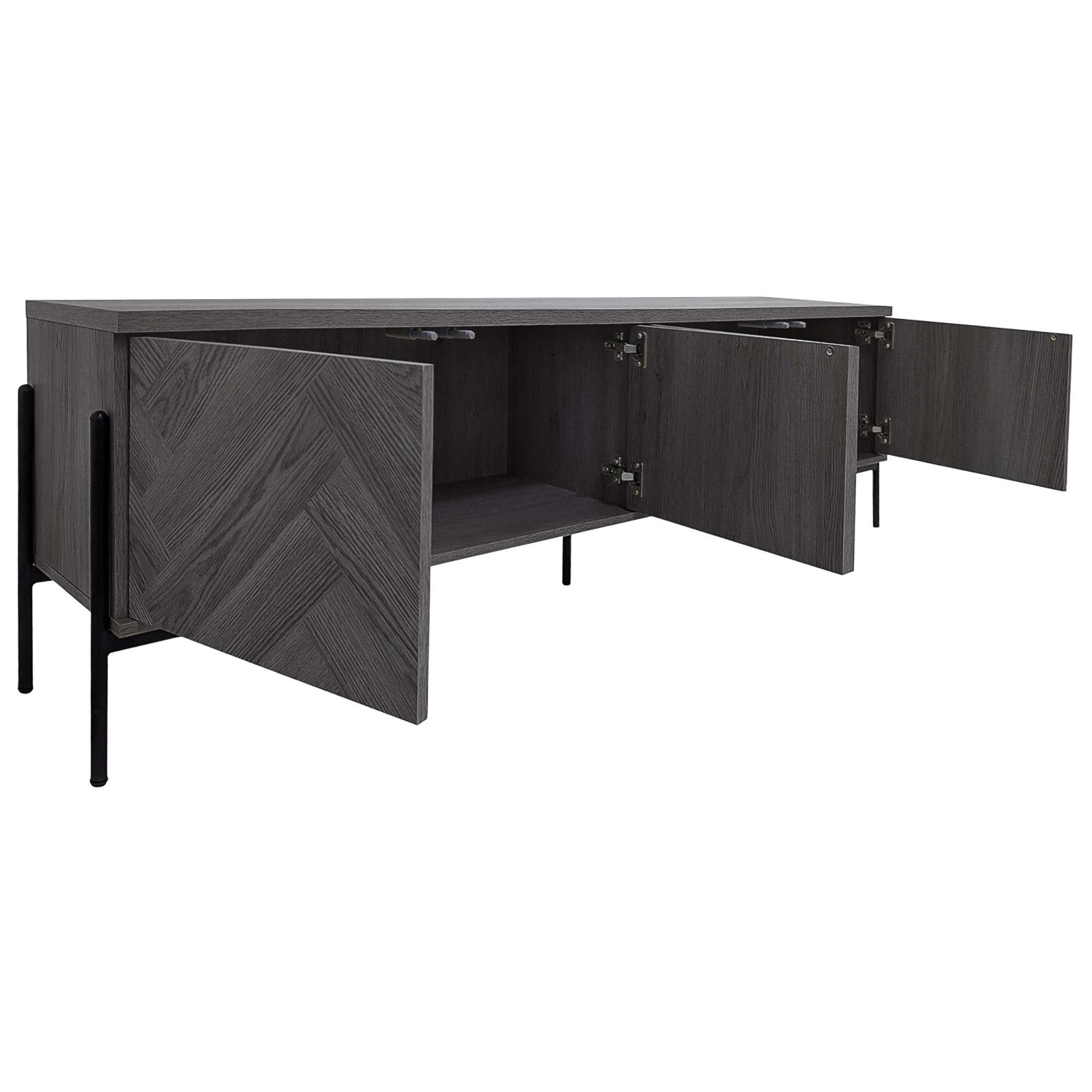 GOODproduct Table basse »Eadwine« TV-Kommode, Push-to-open, Türen mit Fischgräten Muster, Breite 175 cm