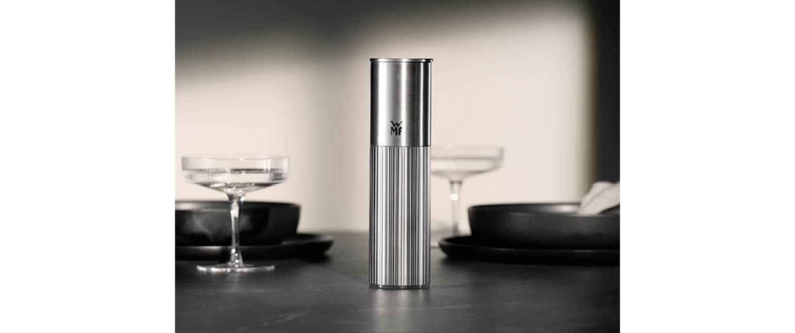 WMF Moulin à épices »Signature Pro, aus Edelstahl« Keramikmahlwerk, einstellbarer Mahlgrad, magnetischer Deckel