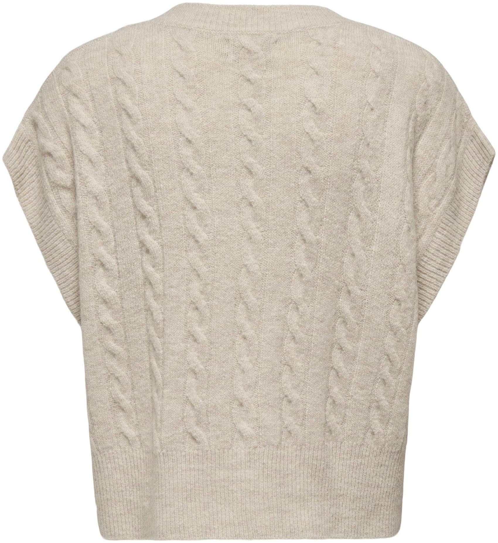 ONLY Pull à manches courtes »ONLMELODY VEST KNT« mélange de matériaux, coupe régulière