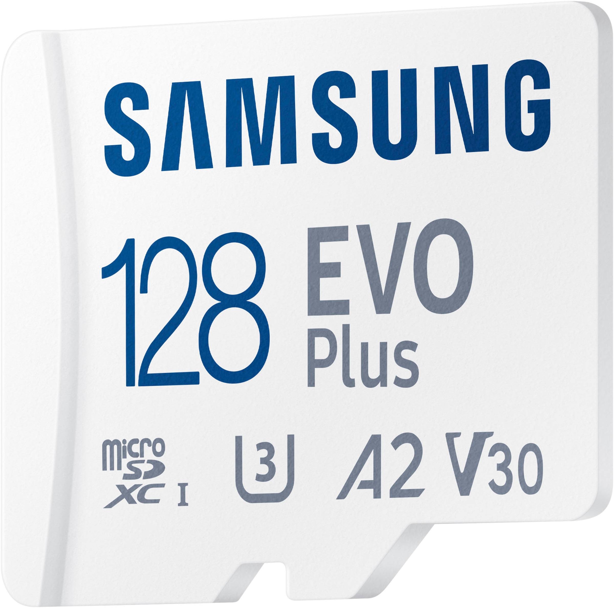 Samsung Speicherkarte »EVO Plus (2024) inkl. SD-Adapter« (128 GB Video Speed Class 30 (V30)/UHS Speed Class 3 (U3) 160 MB/s Lesegeschwindigkeit)