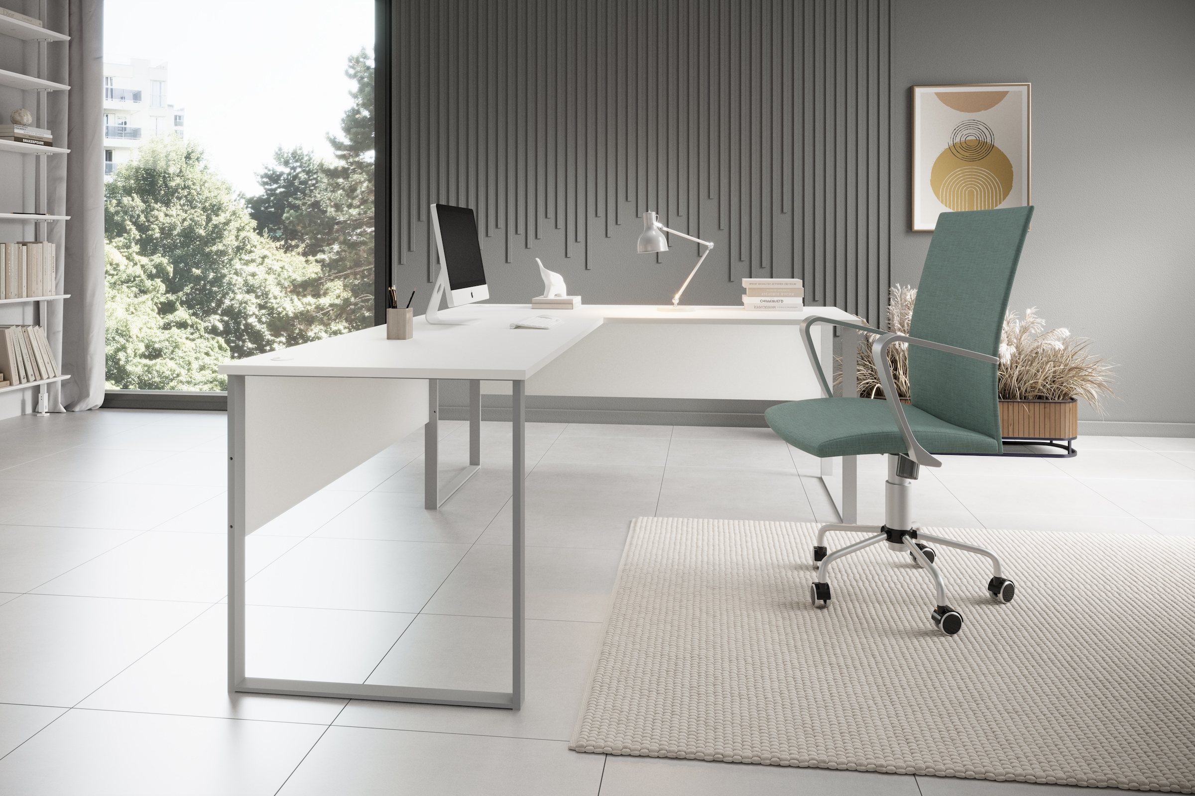 BEGA OFFICE Bureau d'angle »Amanda« 1 cuis tlg. Winkelschreibtisch rechts links montierbar