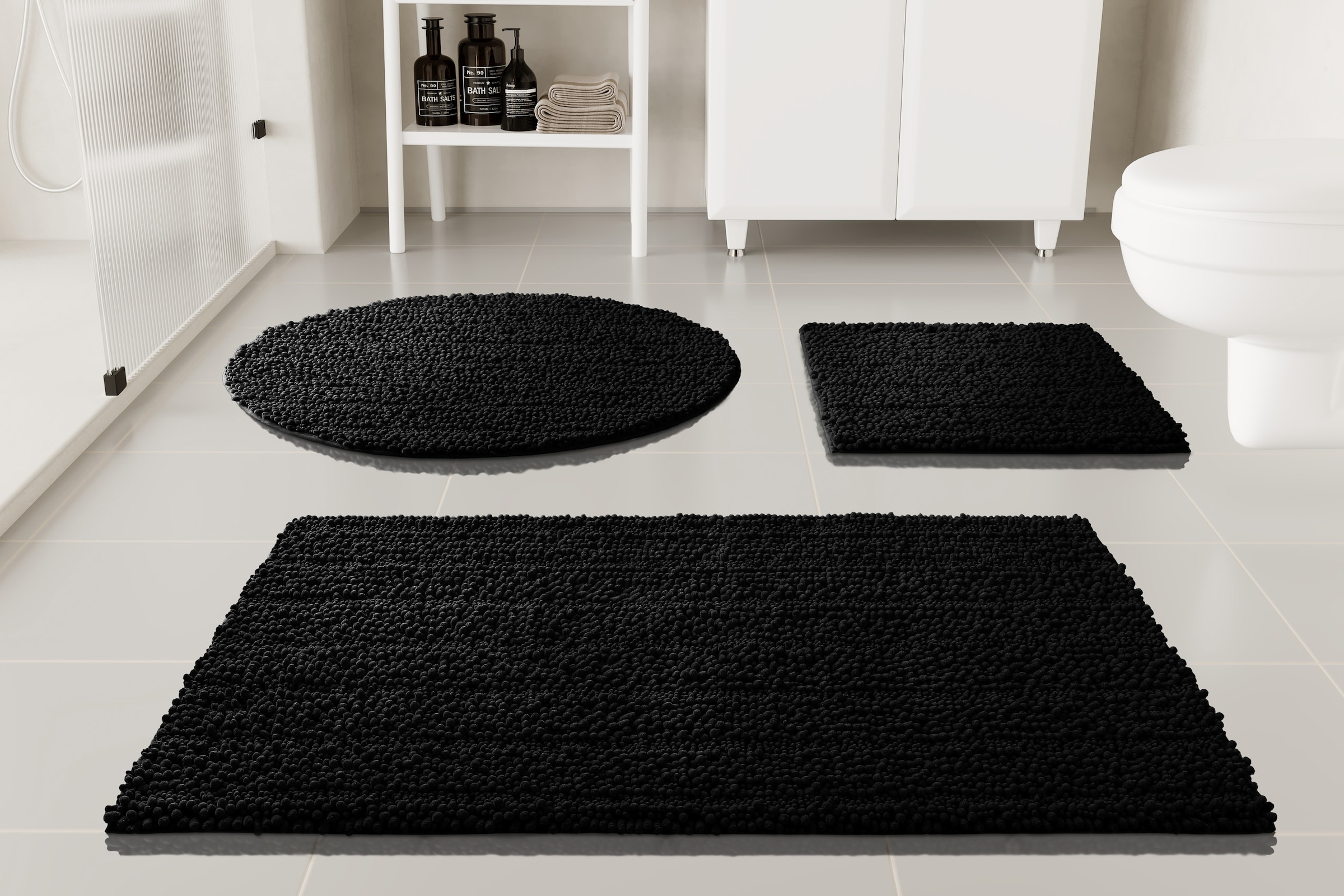 GOODproduct Tapis de bain »Torrni« Höhe 22 mm Badteppich, getuftet, modern, Uni, antirutsch, flauschig, hochflor