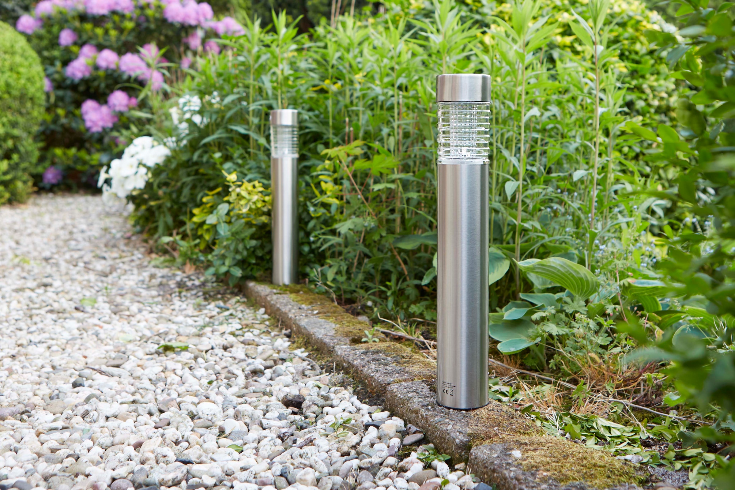 LUXFORM Gartenleuchte »Solar-Gartenleuchten Tacoma 5 Lumen - 3 Stück« LED-Modul 3 Stk. Aus Edelstahl & Glas gefertigt