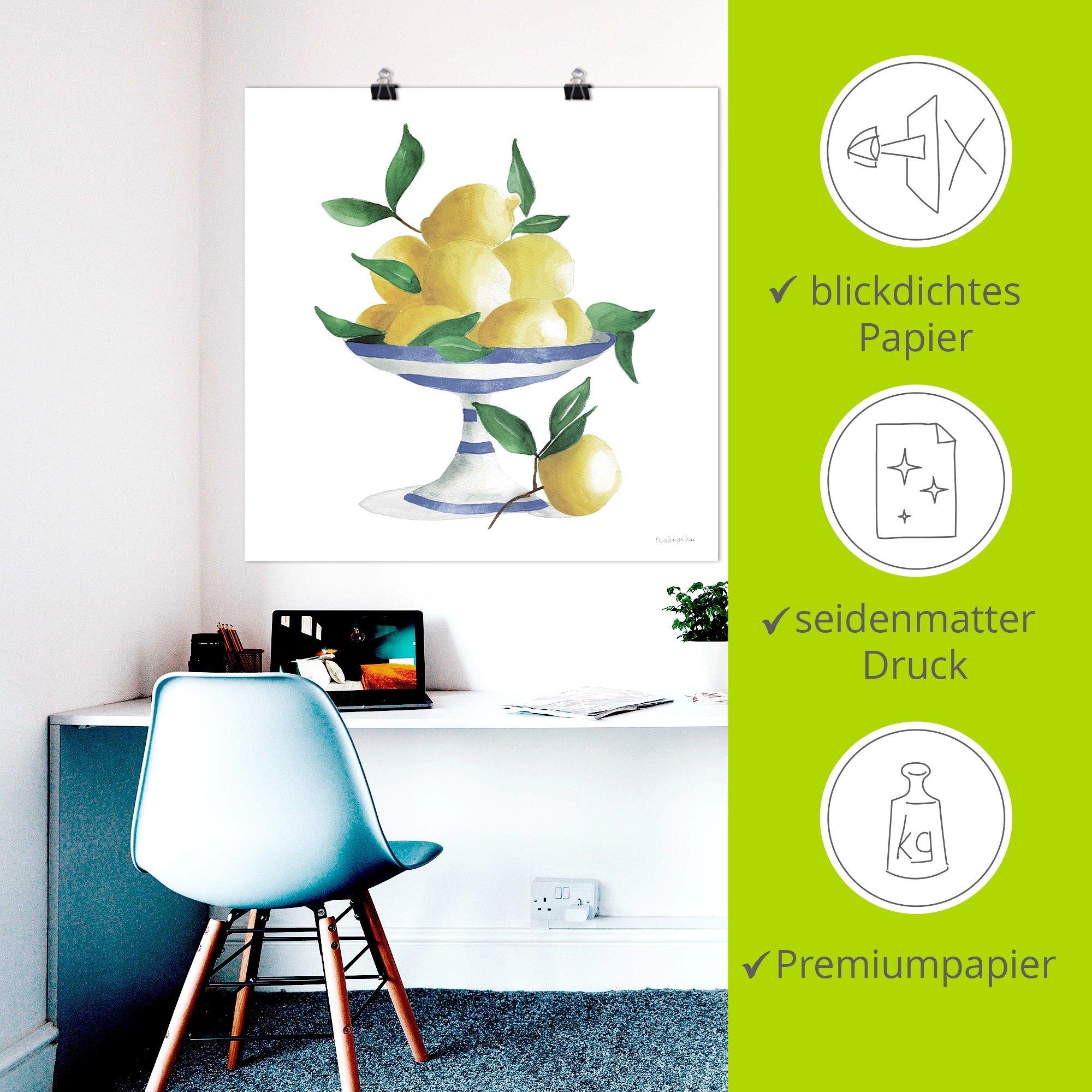 Artland Fresque murale »Spanish Lemons II« 1 cuis tlg. als Alubild, Leinwandbild, Poster, Wandaufkleber in verschied. Grössen