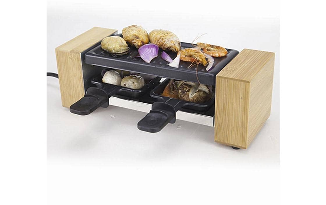   Raclette »Berger Lanz Bamboo 2 Personen« 2 Stk. Raclettepfännchen 320 W Kompakter Raclettegrill für gemütliche Abende