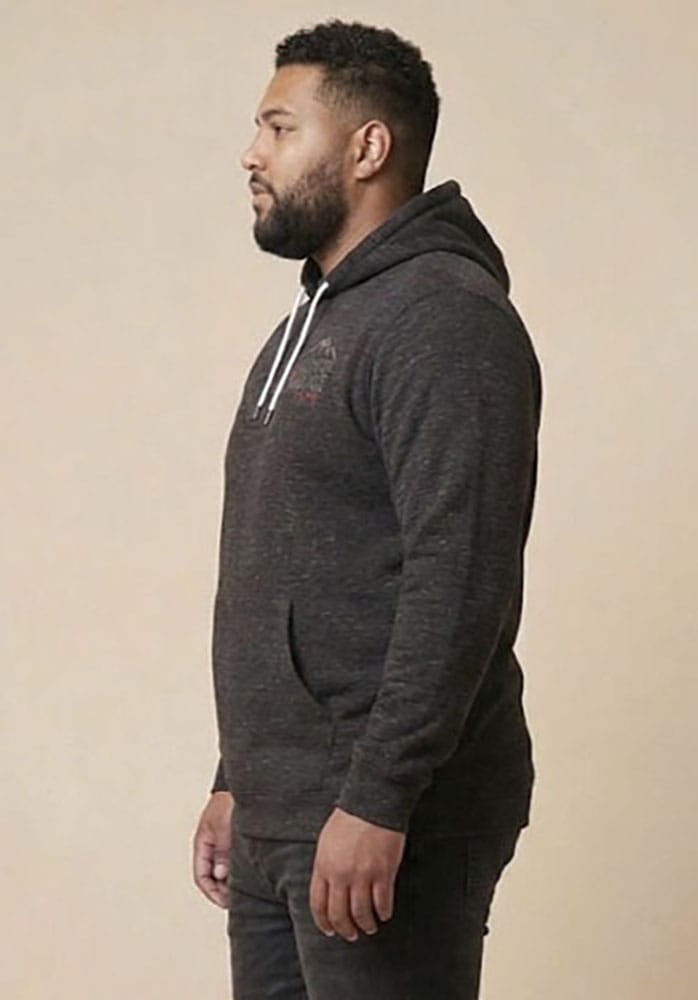 Man's World Plus Sweat à capuche , avec capuche et cordon de serrage, aspect chiné, coupe régulière
