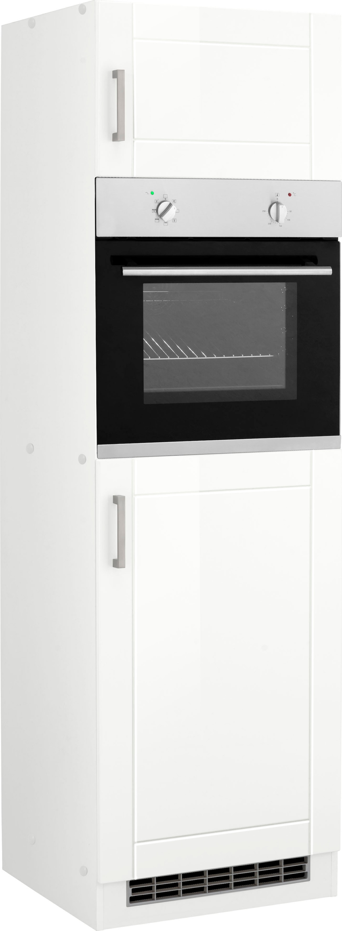 KOCHSTATION Armoire d'encastrement pour four »KS-Tinnum« 60 cm de large, 200 cm de haut, poignées métal, façades MDF, pour four
