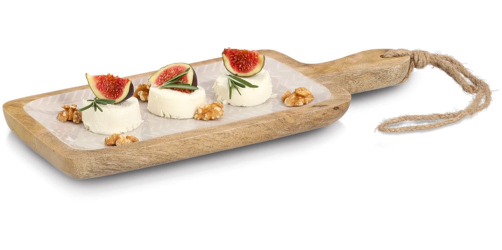 Zeller Present Planche de service »Servierplatte, Mangoholz« Kordel zum Aufhängen, Epoxidharz-Beschichtung