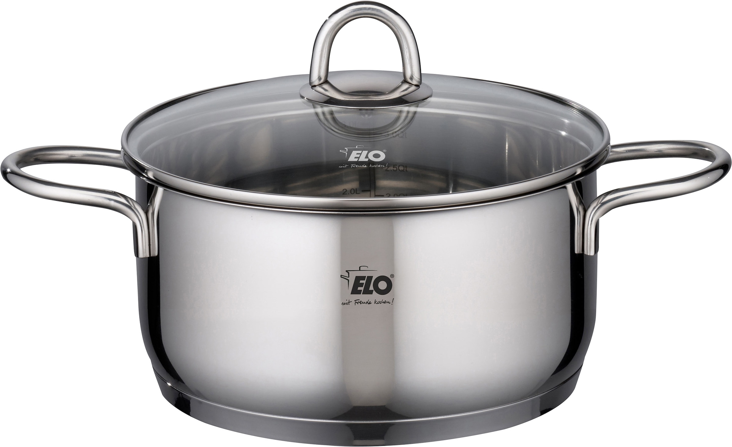 Elo Set de casseroles »Rubin« Ensemble, Bratentopf 20cm, Fleischtopf 16/20cm, Kasserolle 16cm, Gemüsetopf24 cm, 9 cuis tlg. Acier inoxydable 18/10