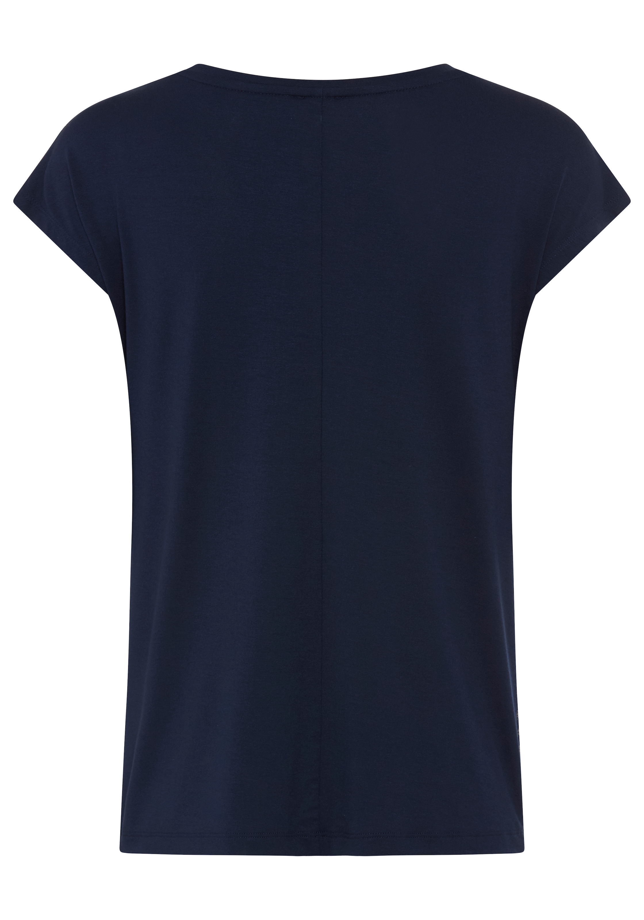 Laura Scott Shirt à col rond en jersey élastique, manches courtes, coupe fluide