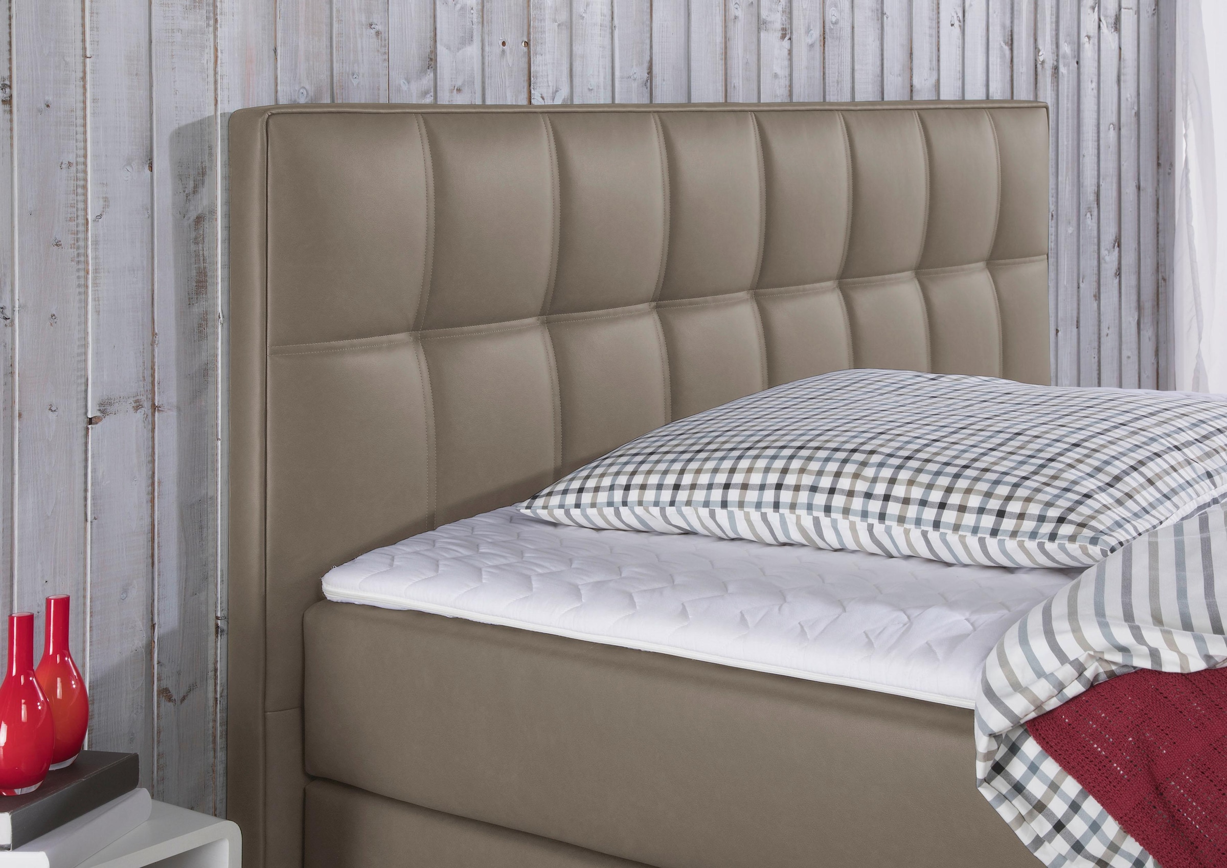 INOSIGN Boxspringbett »Tavira« in 4 Breiten, 4 Farben und 3 Matratzenarten, incl. Topper